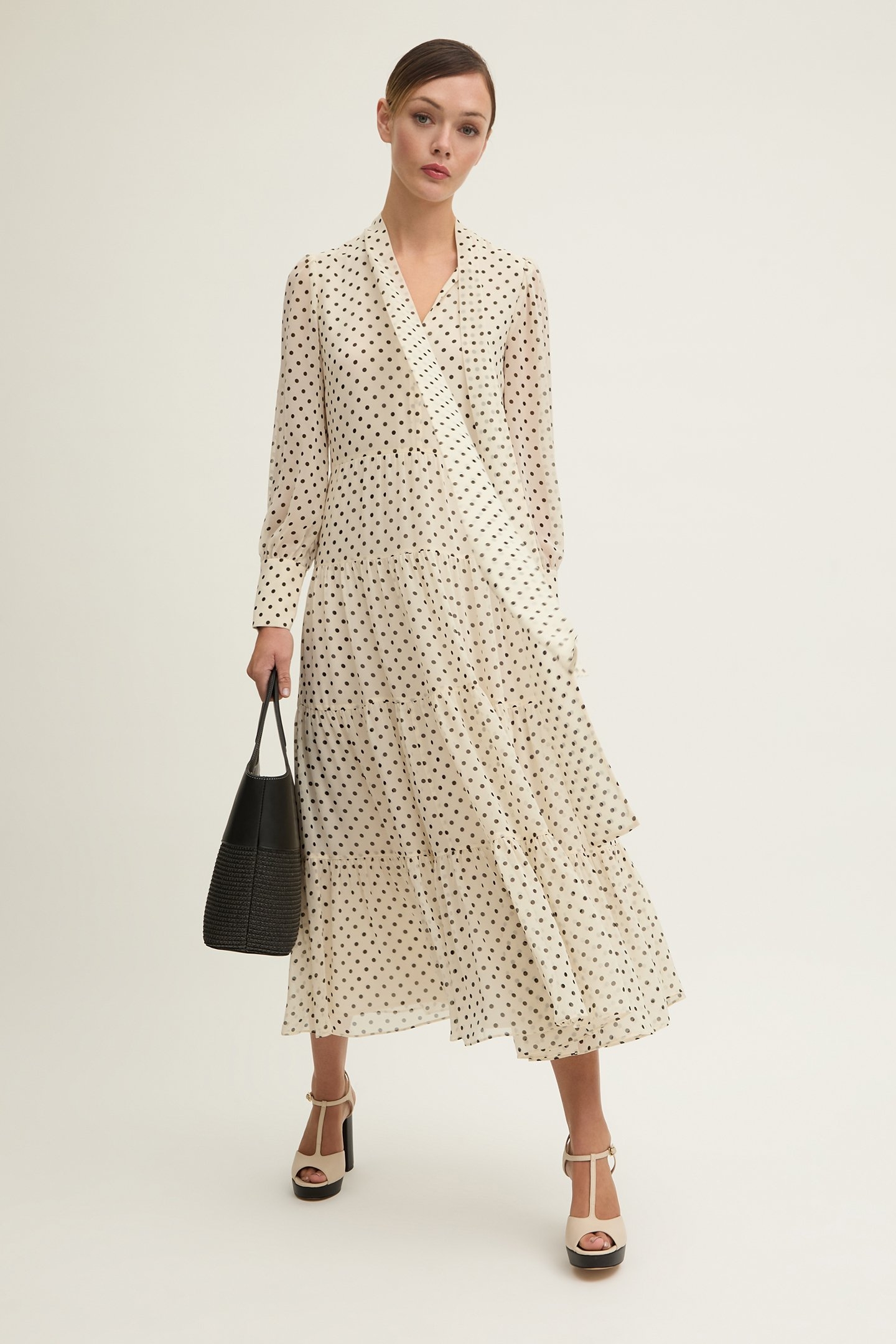 DR POLLY TIE NECK DRESS BLACK 1