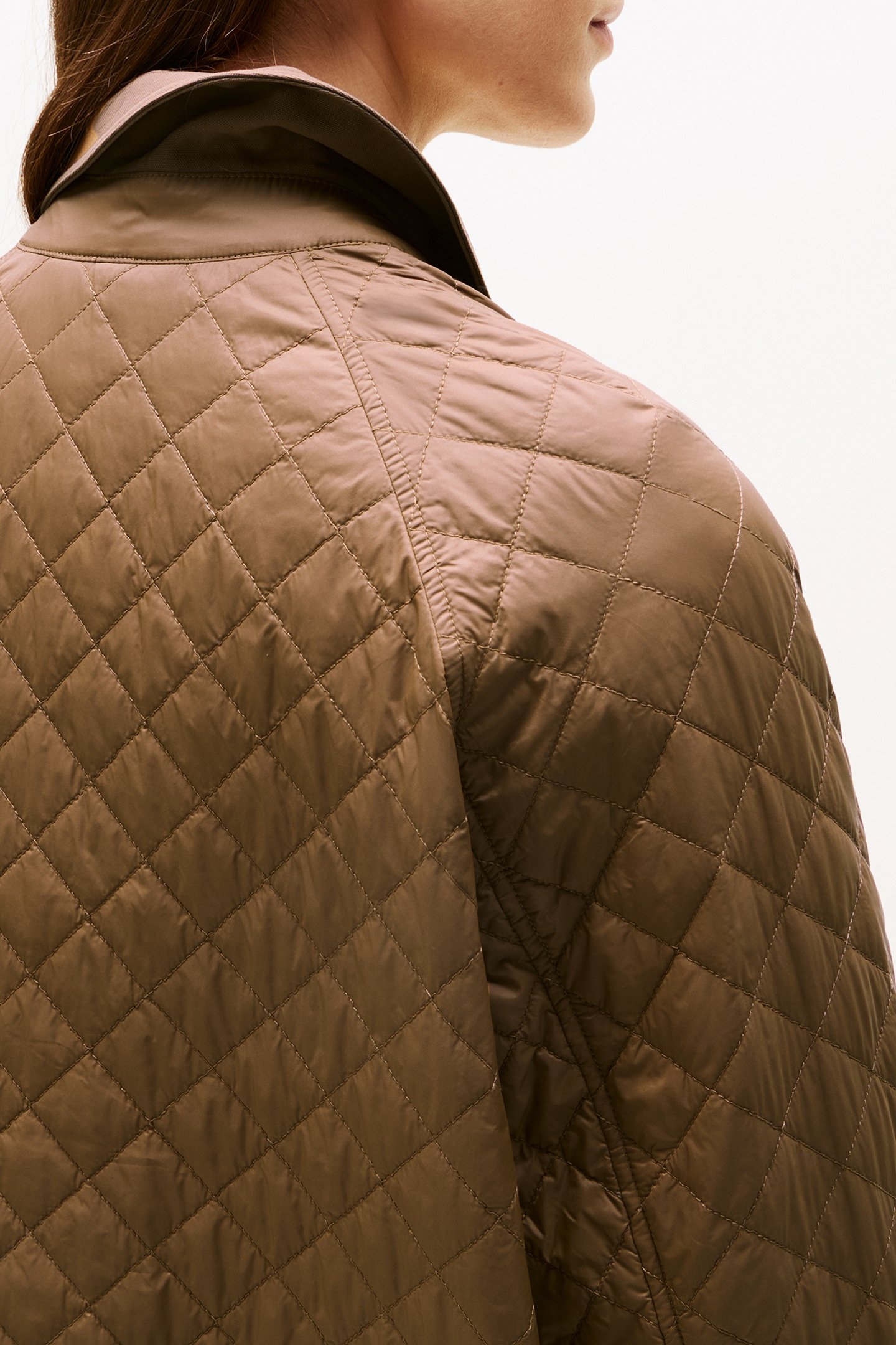PADDED NYLON QUILTED COAT HICKORY 3