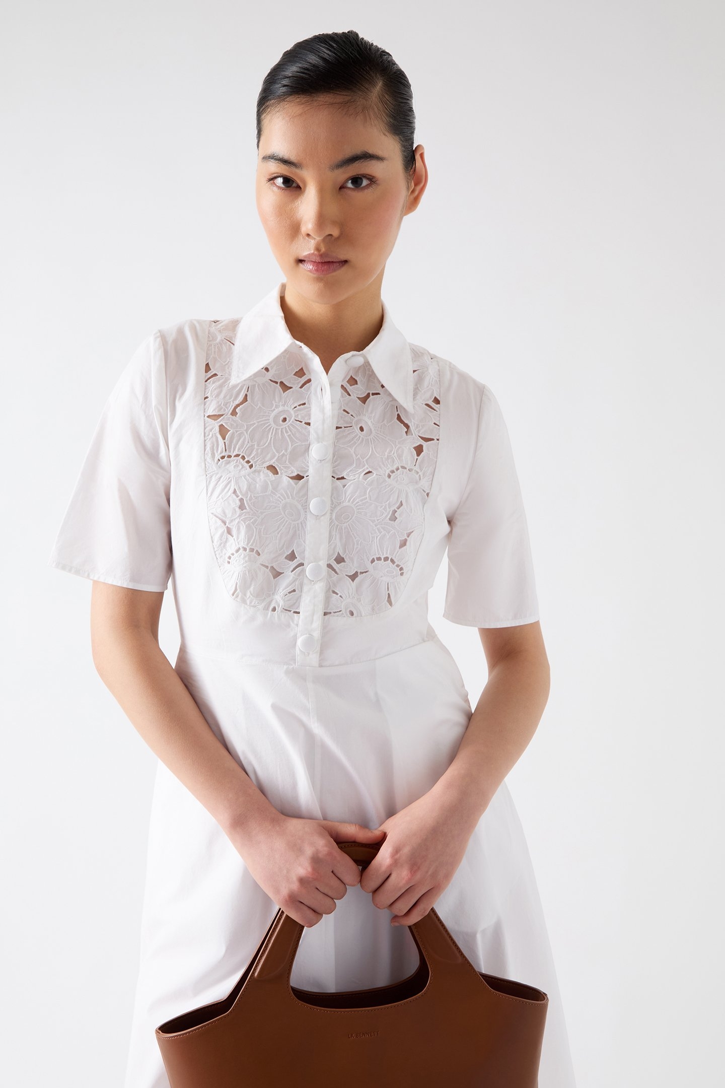 DR GRACE LACE PANEL DRESS WHITE 4