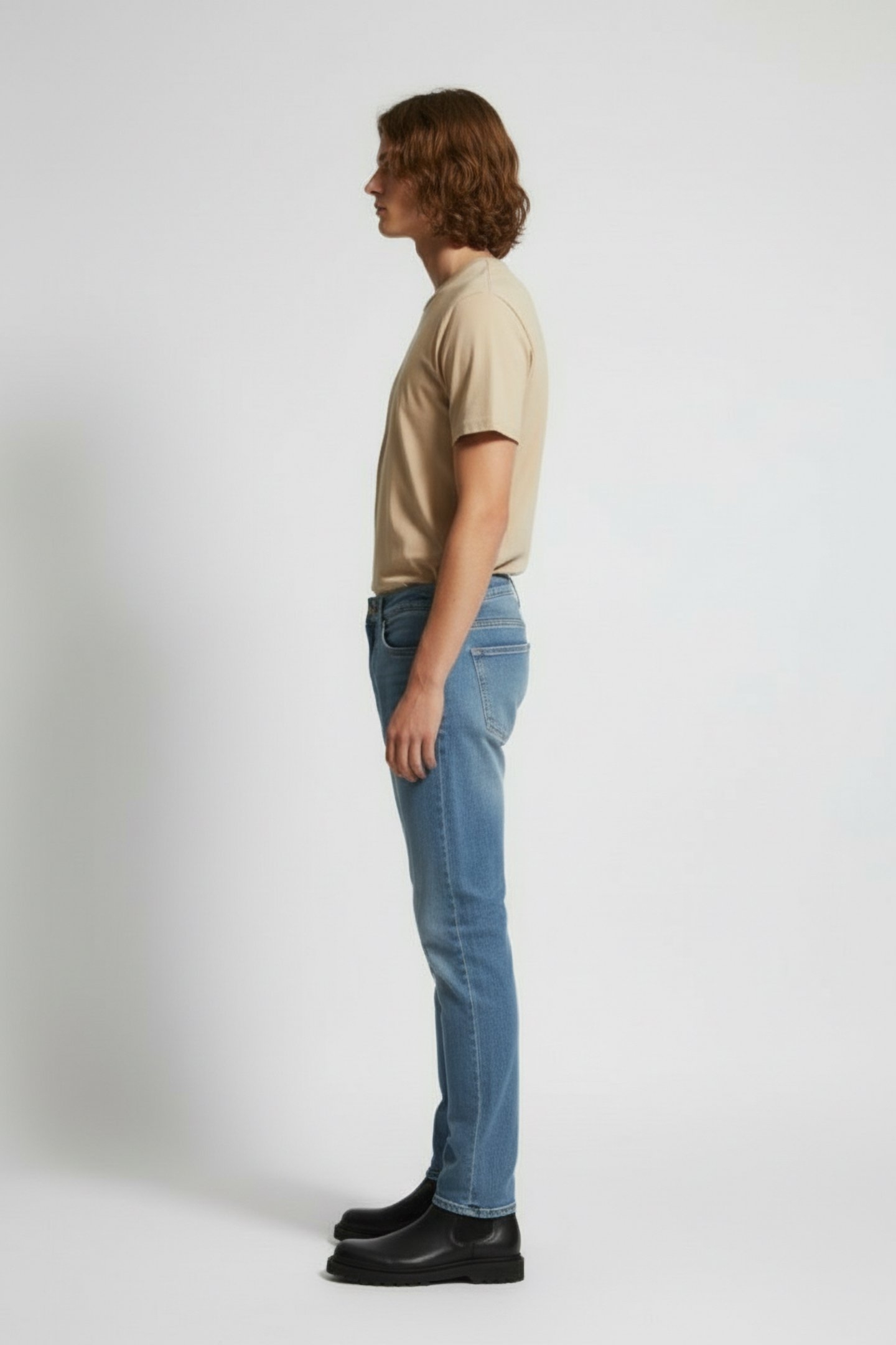 YAMANE DENIM COTTON-STRETCH MID BLUE 3