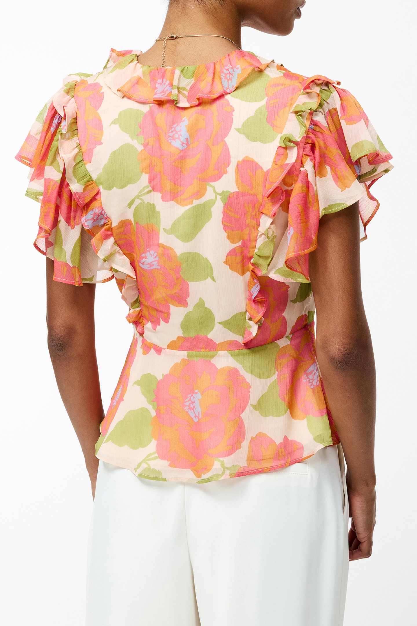 LOUISA HALLIE CRINKLE BLOUSE ORANGE MULTI 2