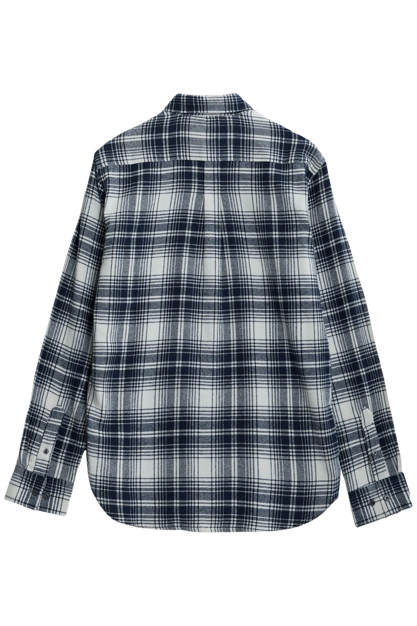 SCOT FLANNEL LS ECRU/MARINE 2