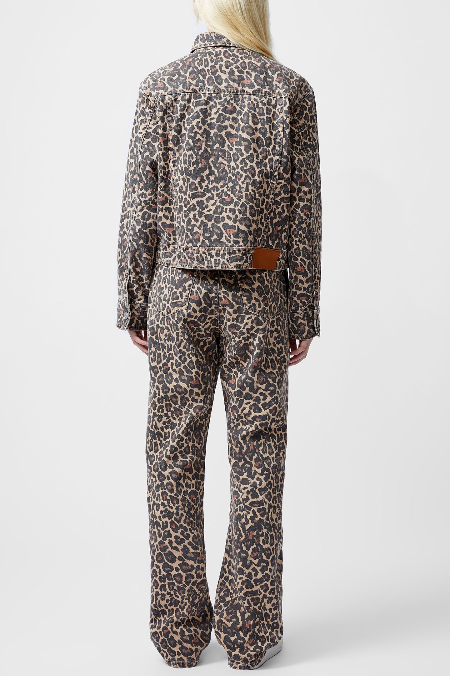 CHARLIE PRINTED DENIM JACKET LEOPARD SAND MULTI 2