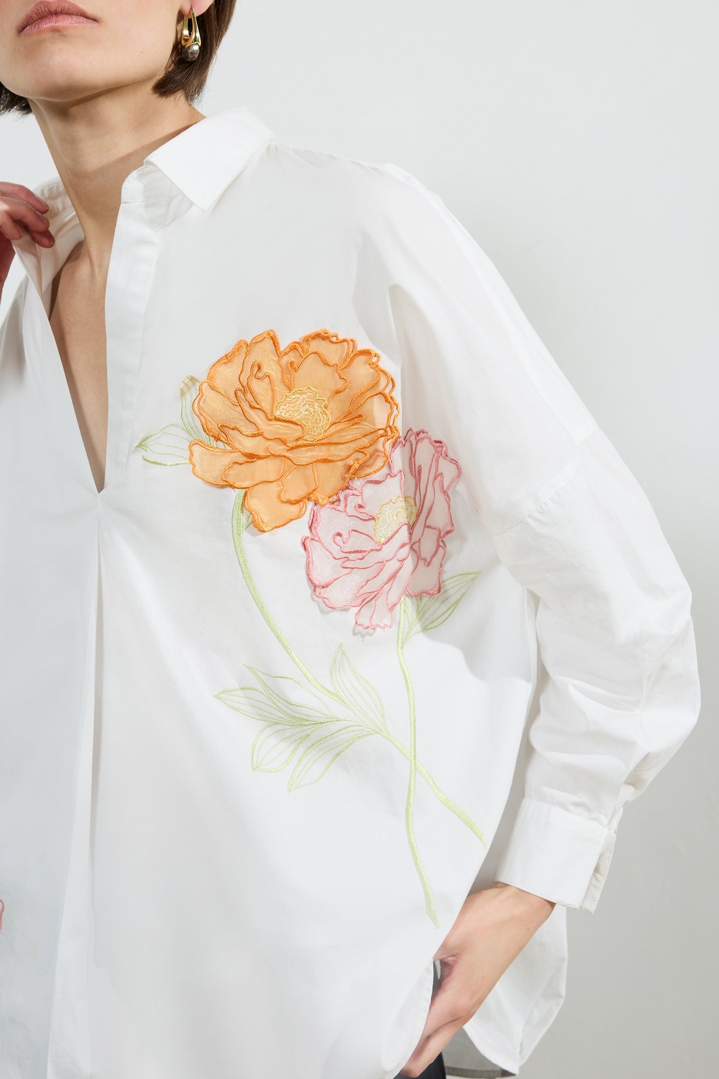 CAMBRIA COTTON POPOVER SHIRT LINEN WHITE 4