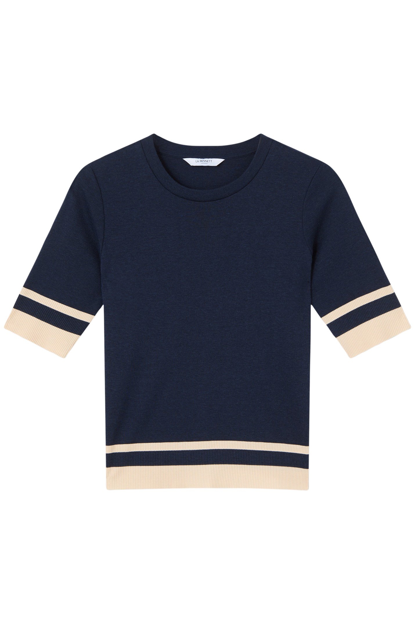 TJ MICHA STRIPE TOP NAVY/IVORY 5
