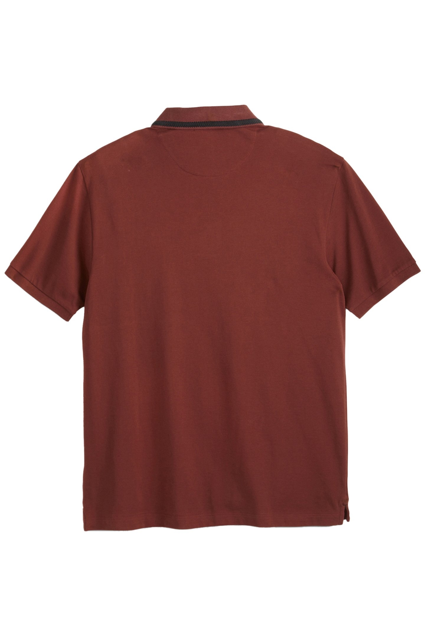 PIQUE SS POLO BROWN/RED 1