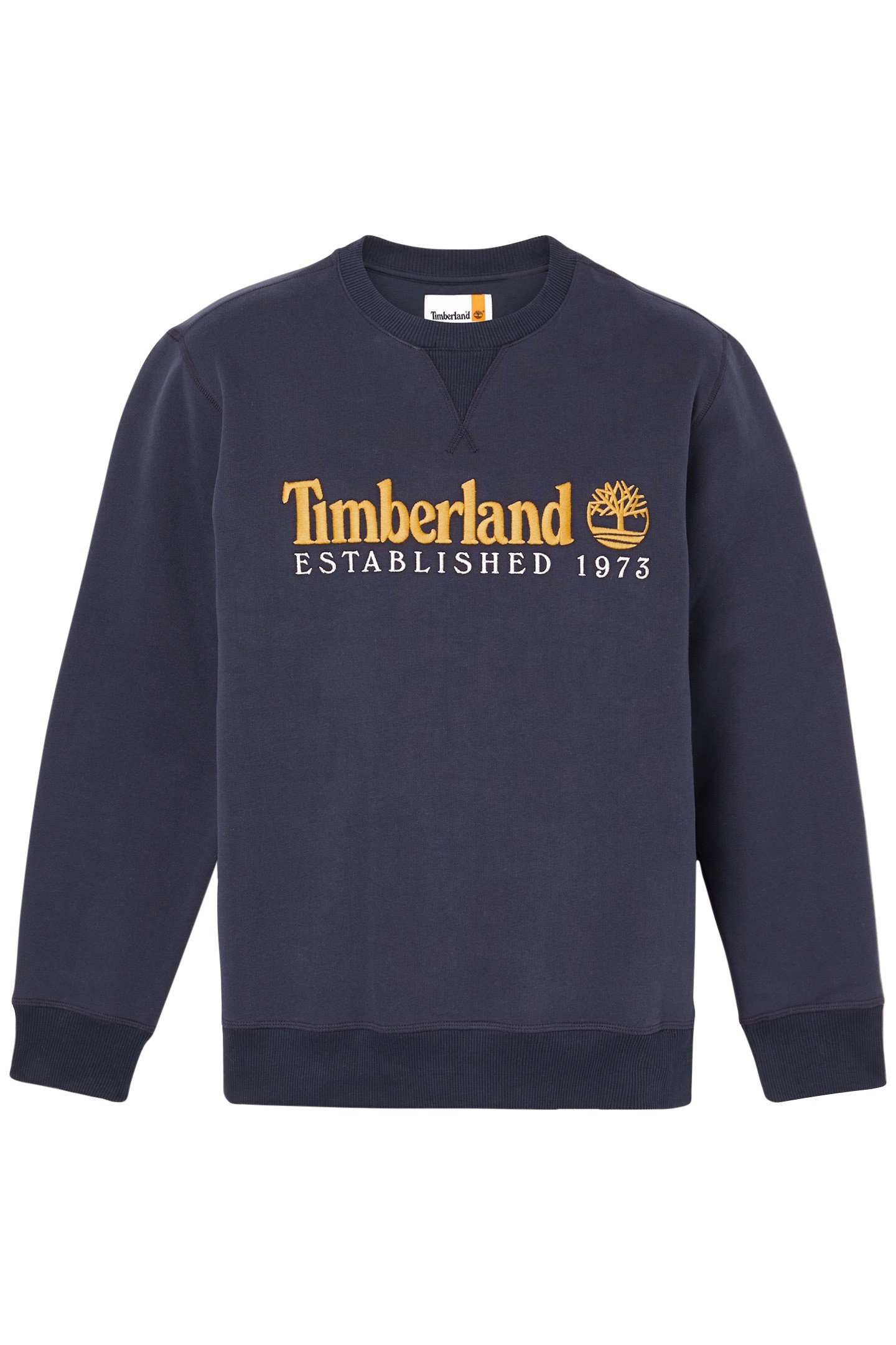 EMBROIDERY LOGO BRUSH BACK CREW NECK DARK SAPPHIRE 4