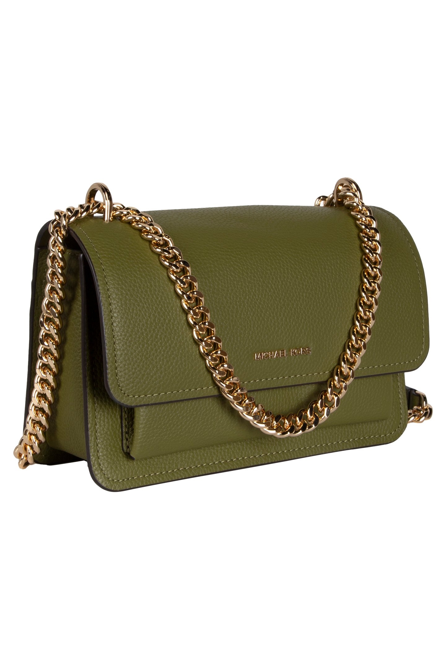 LEATHER SHOULDER BAG IN OLIVE 4