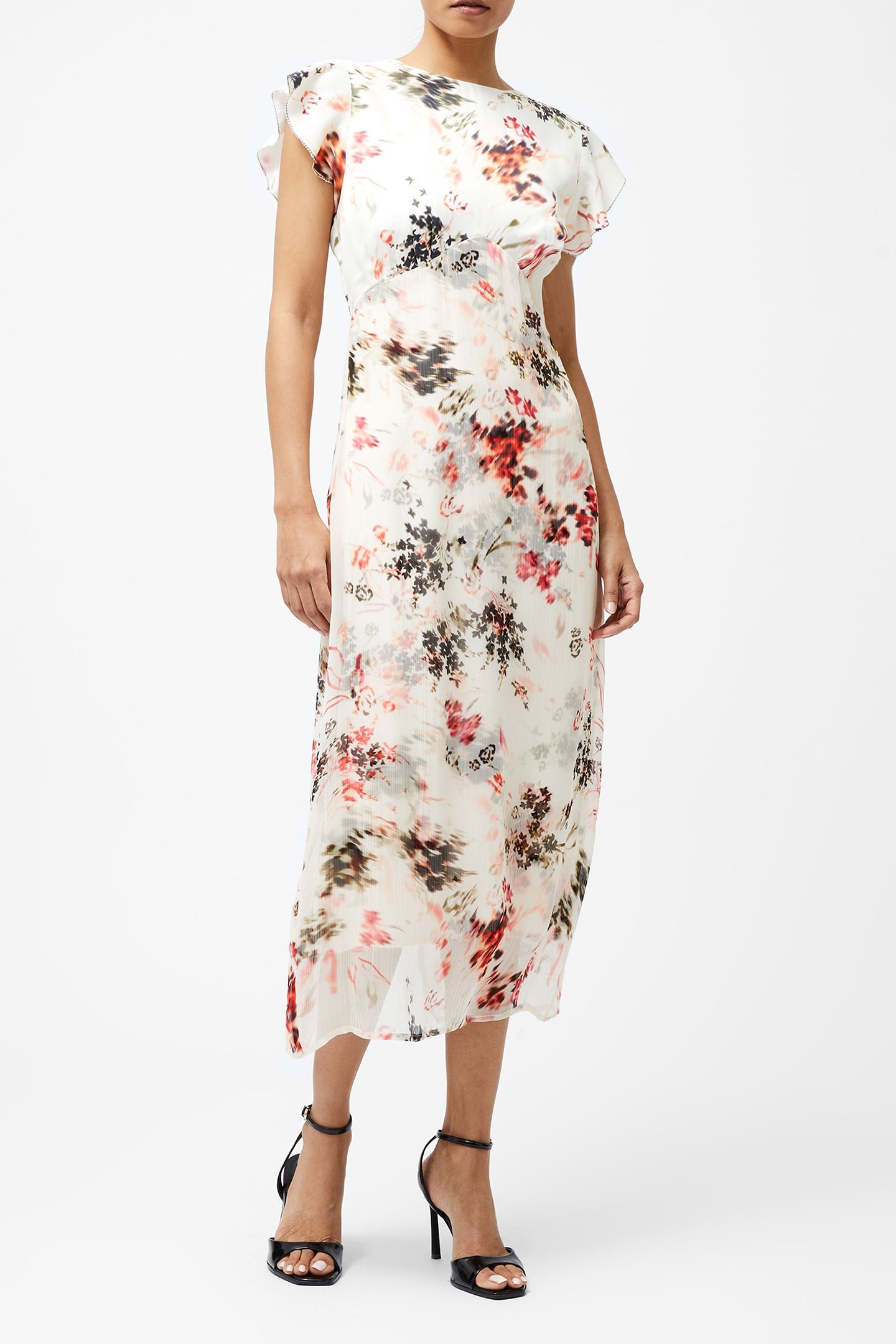 CANDICE SATIN GGT OVERLAY DRES CREAM/SCARLET RED MU 1