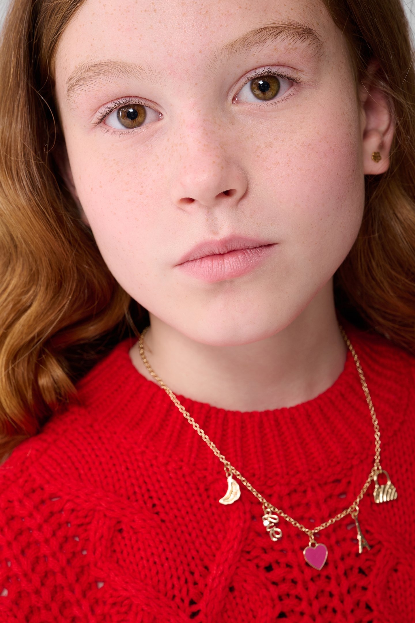 GIRLS SBCABLE BOW KNIT RED 6