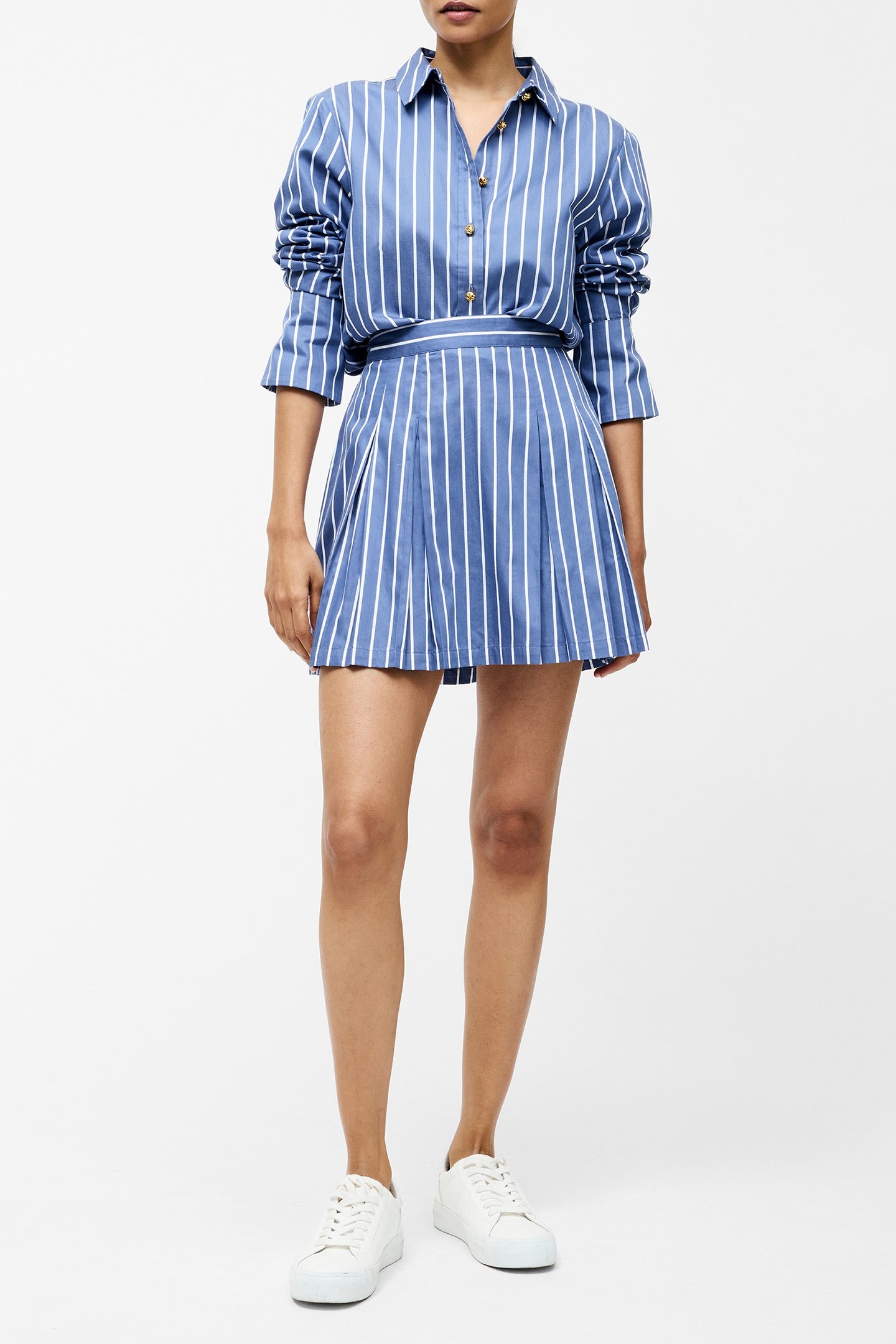 ALEXIS COTTON STRIPE PLTD MINI NAVY/WHITE 1