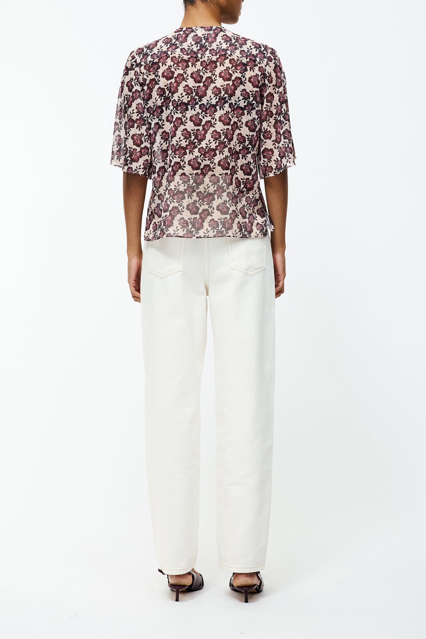 ELYSE HALLIE CRINKLE SS TOP BLUSH PINK FLORAL 4