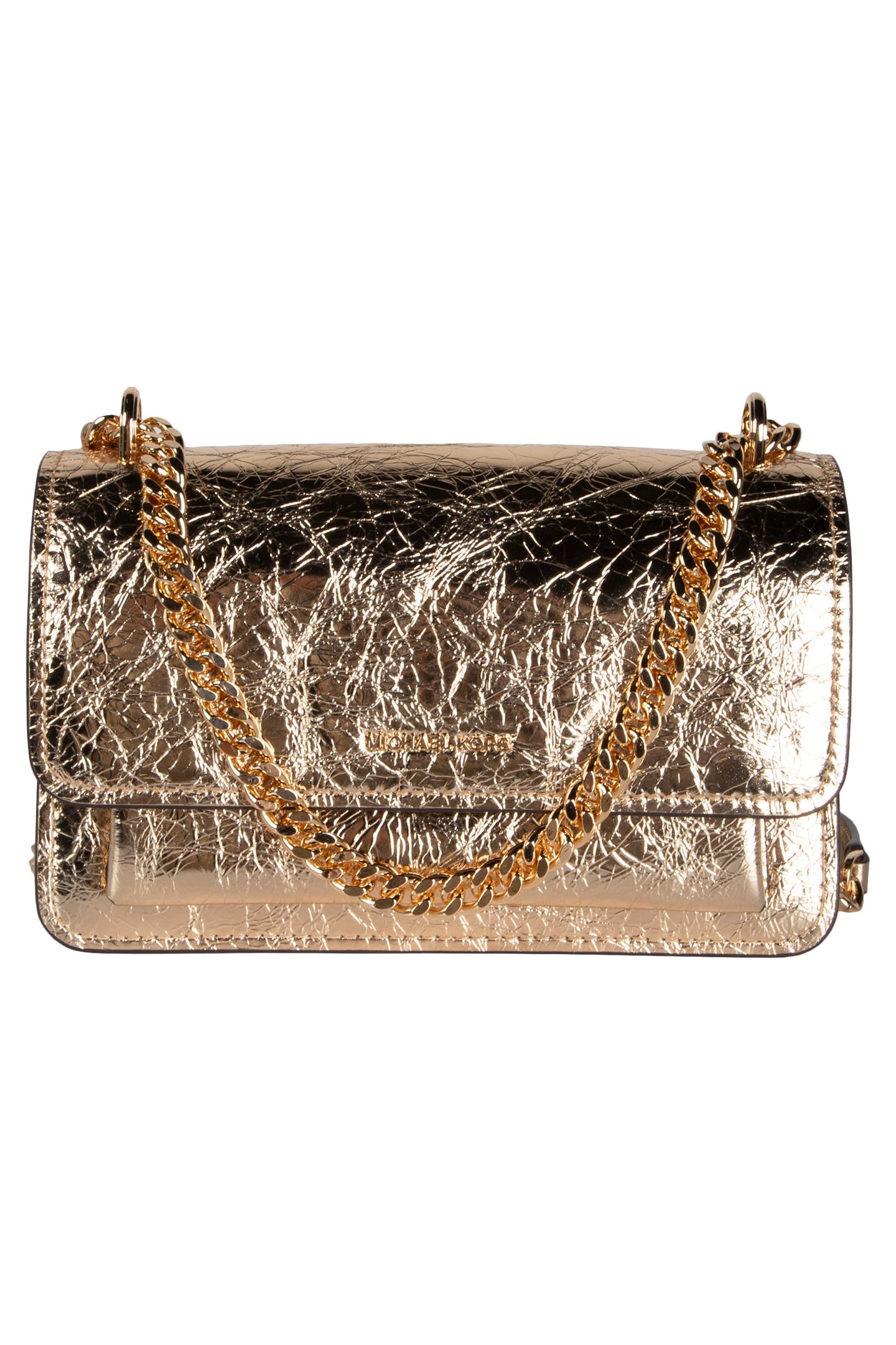 LEATHER SHOULDER BAG IN PALE GOLD 2