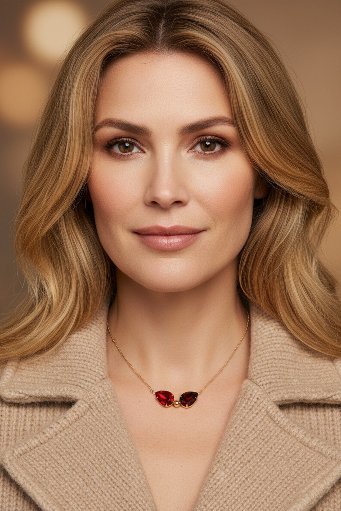 CLASSIC DROP NECKLACE RED 2