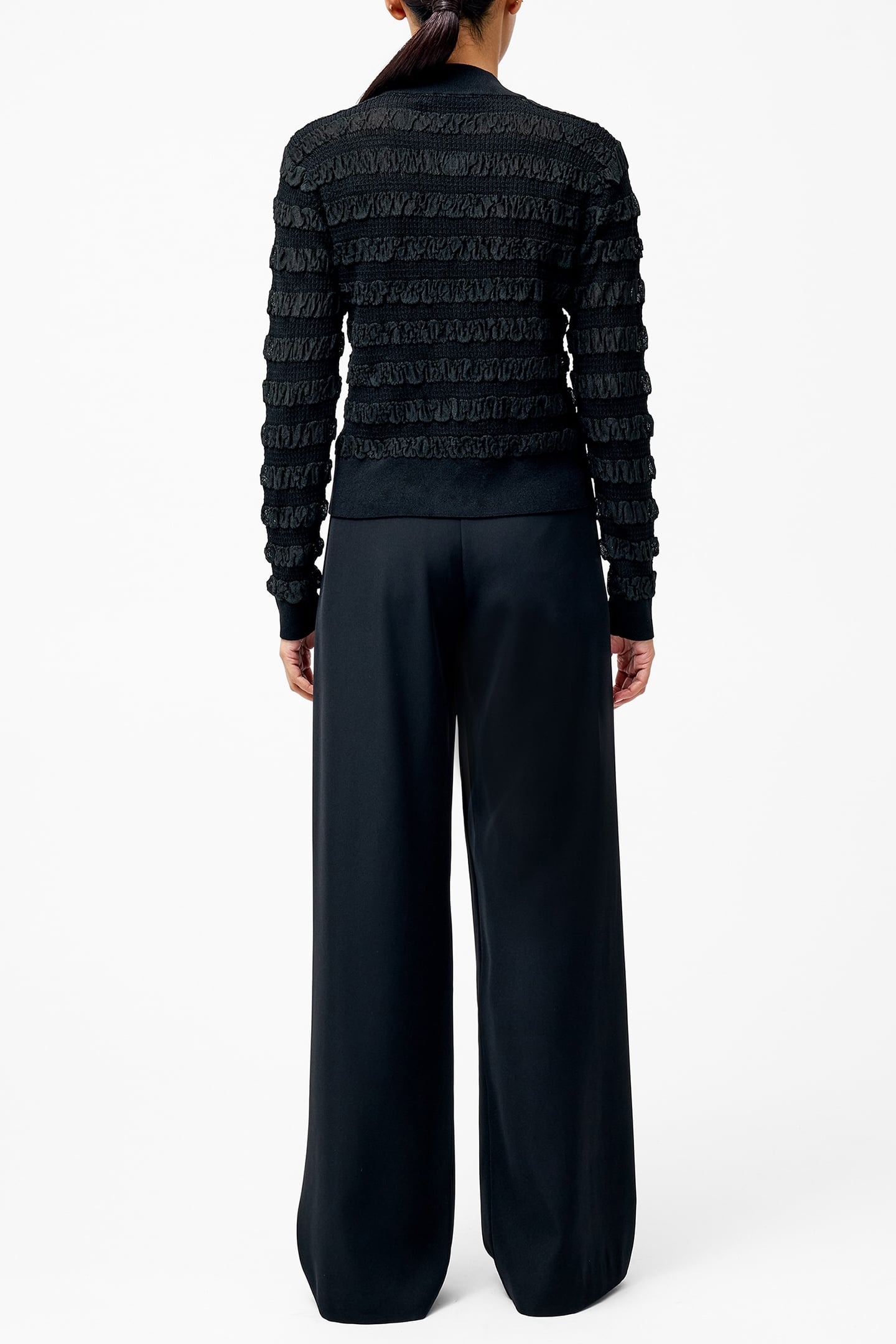 MELBA TEXTURED L/S CARDIGAN BLACK 2