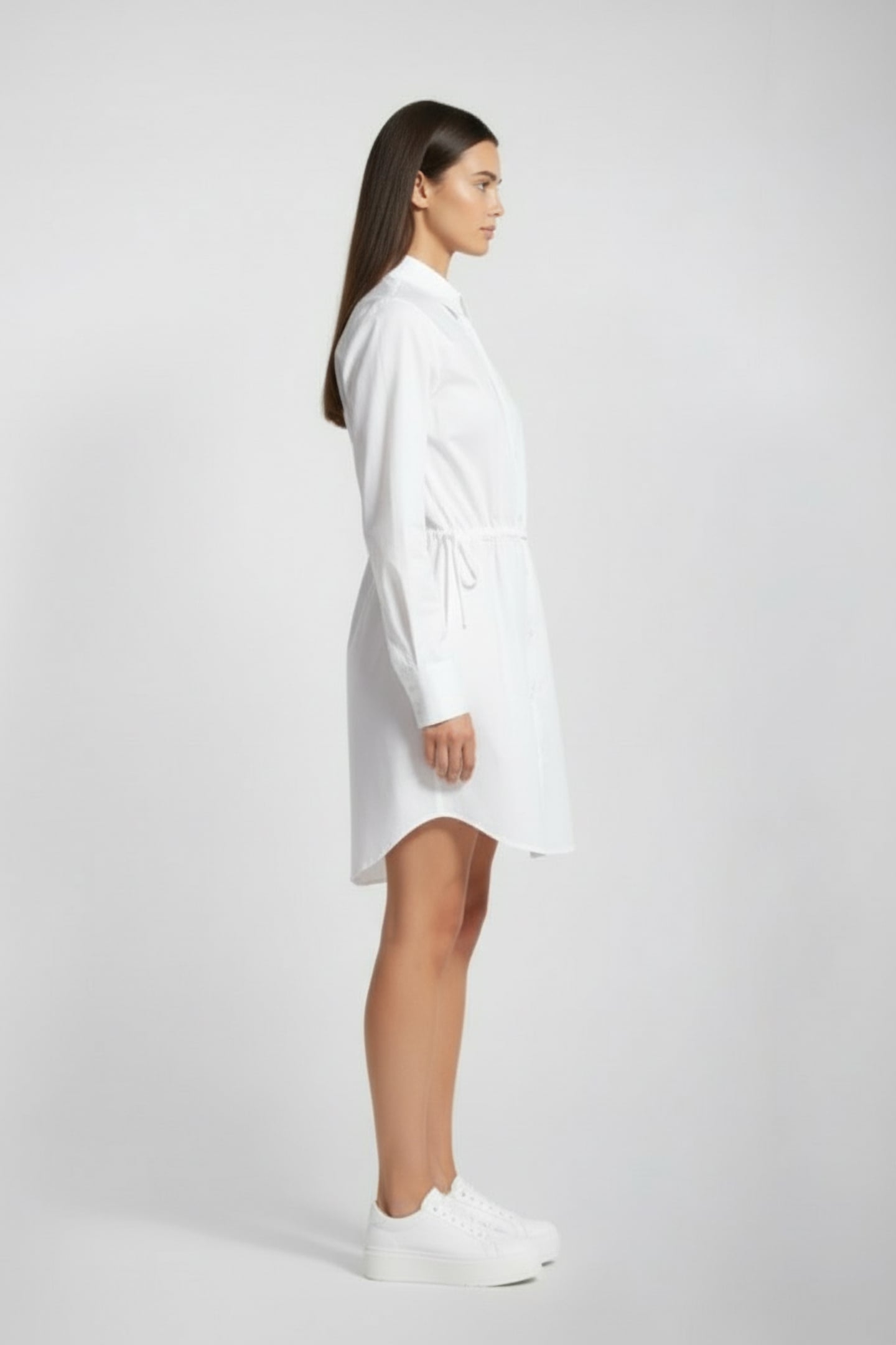 RHODES POPLIN SHIRT DRESS LINEN WHITE 3