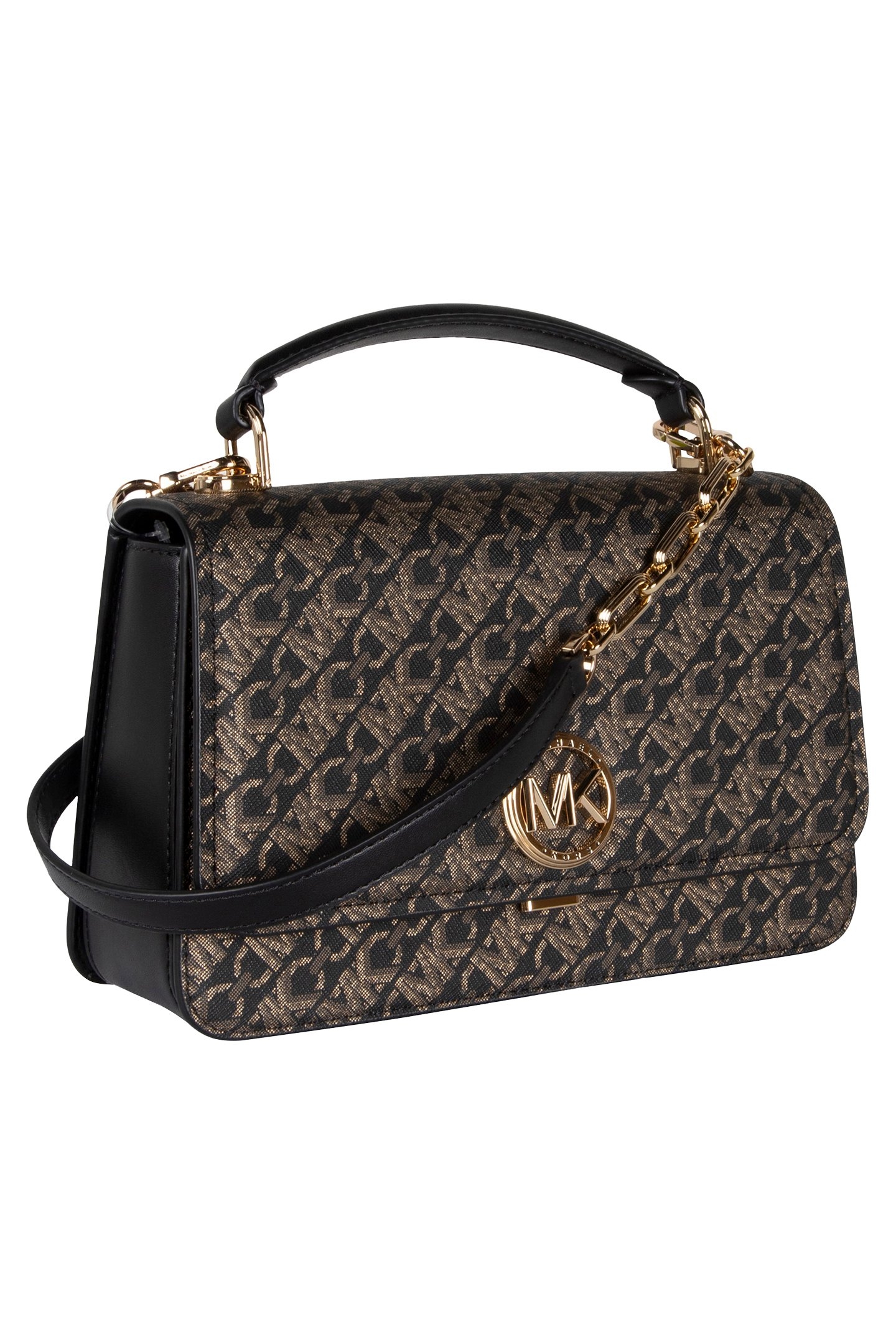 MD EW TH CHN SATCHEL BLK/PALEGOLD 4