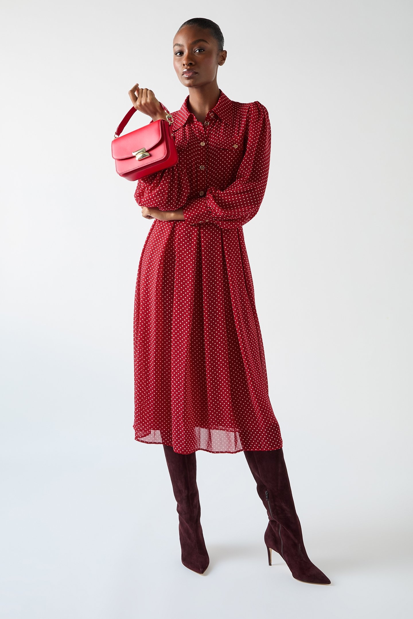 DR CODY POLKA DOT DRESS RED 1