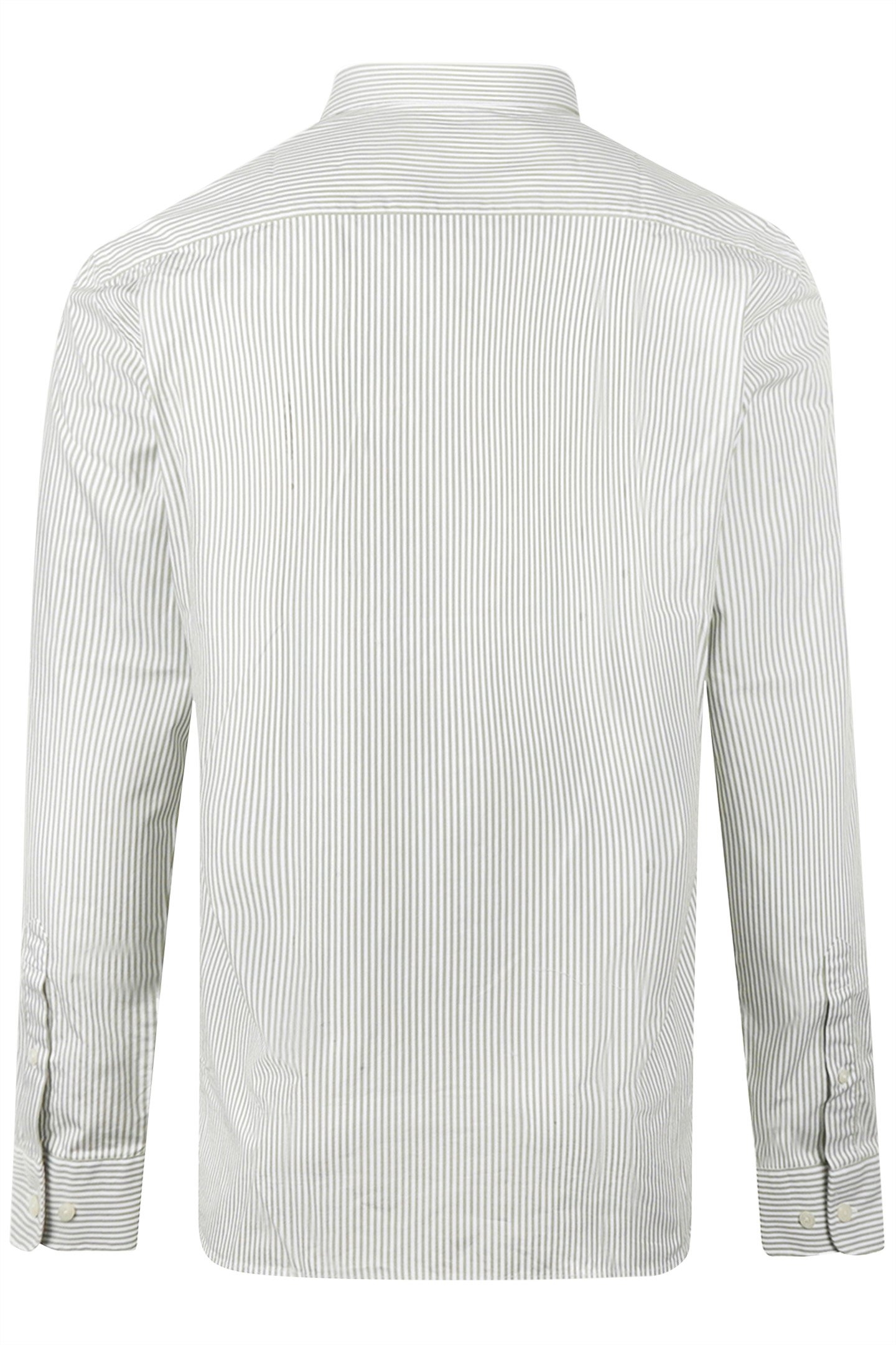 POPLIN STRIPE PEACHED SHIRT MOSS GREEN 5