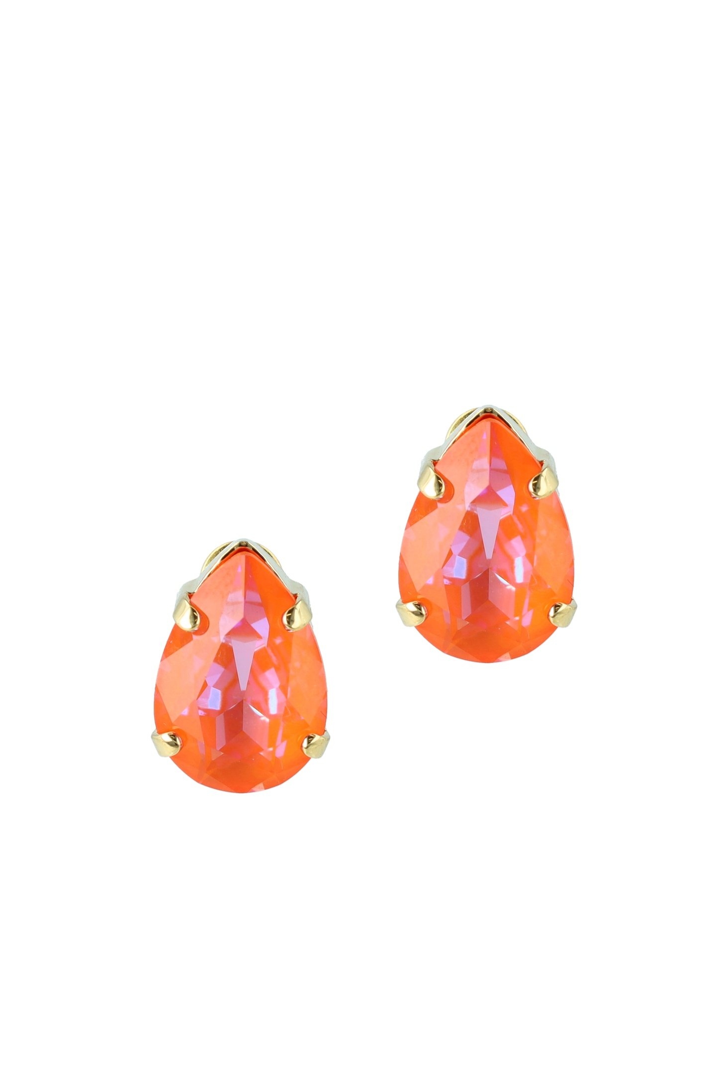 CORAL DROP EARPINS 1