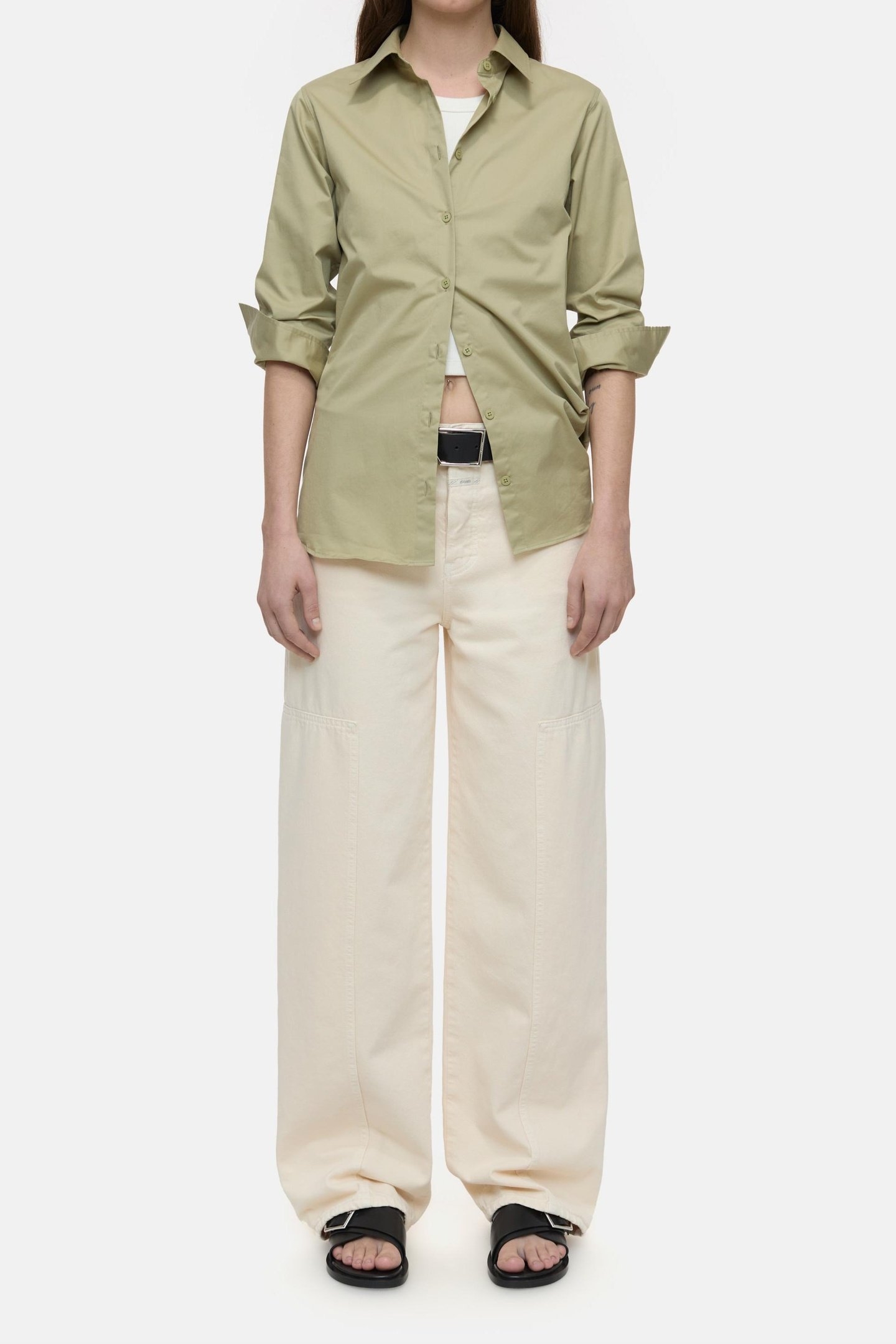 WAISTED SHIRT SAGE TEA 3