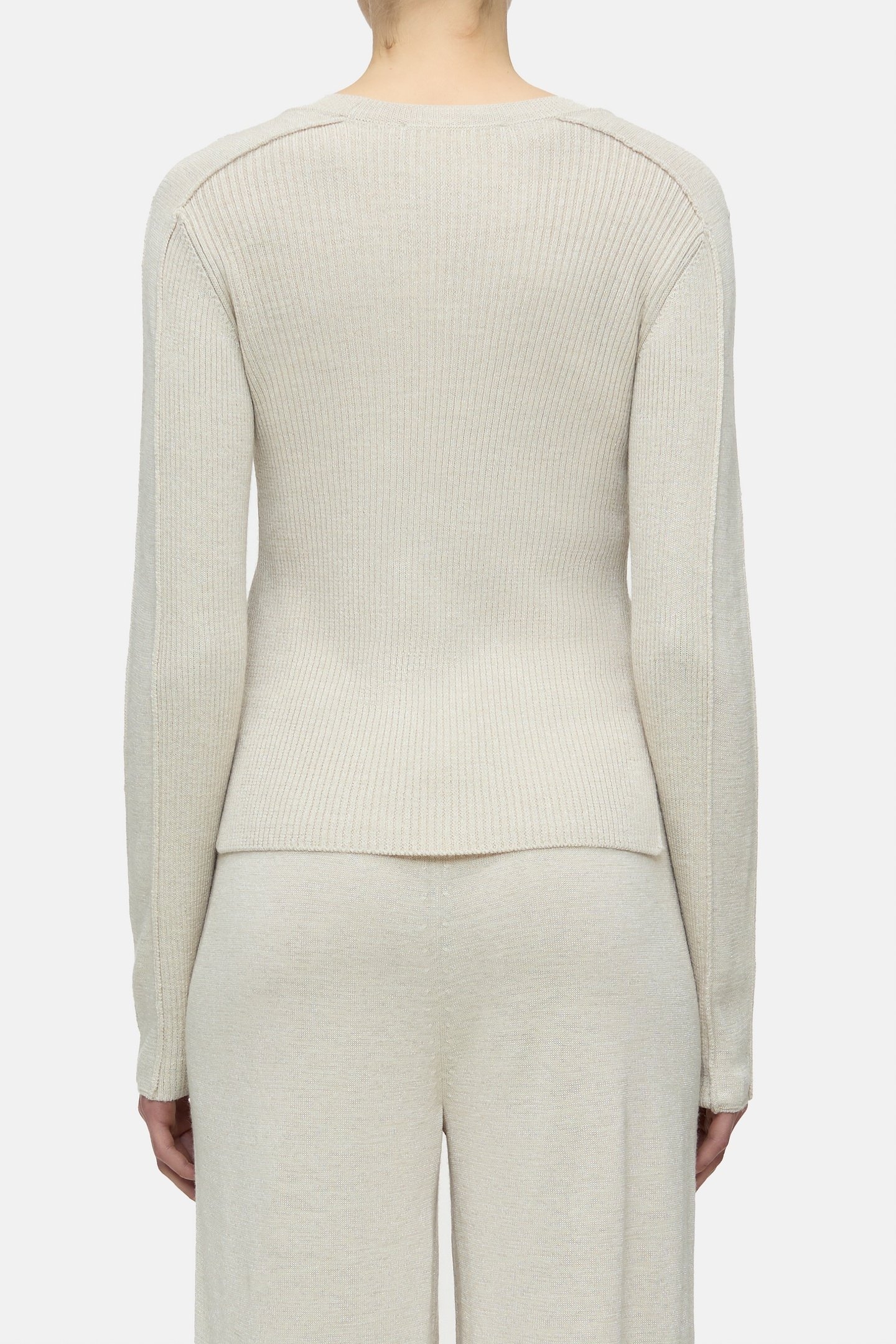 SCOOP NECK LONGSLEEVE KNITS SABBIA BEIGE 3