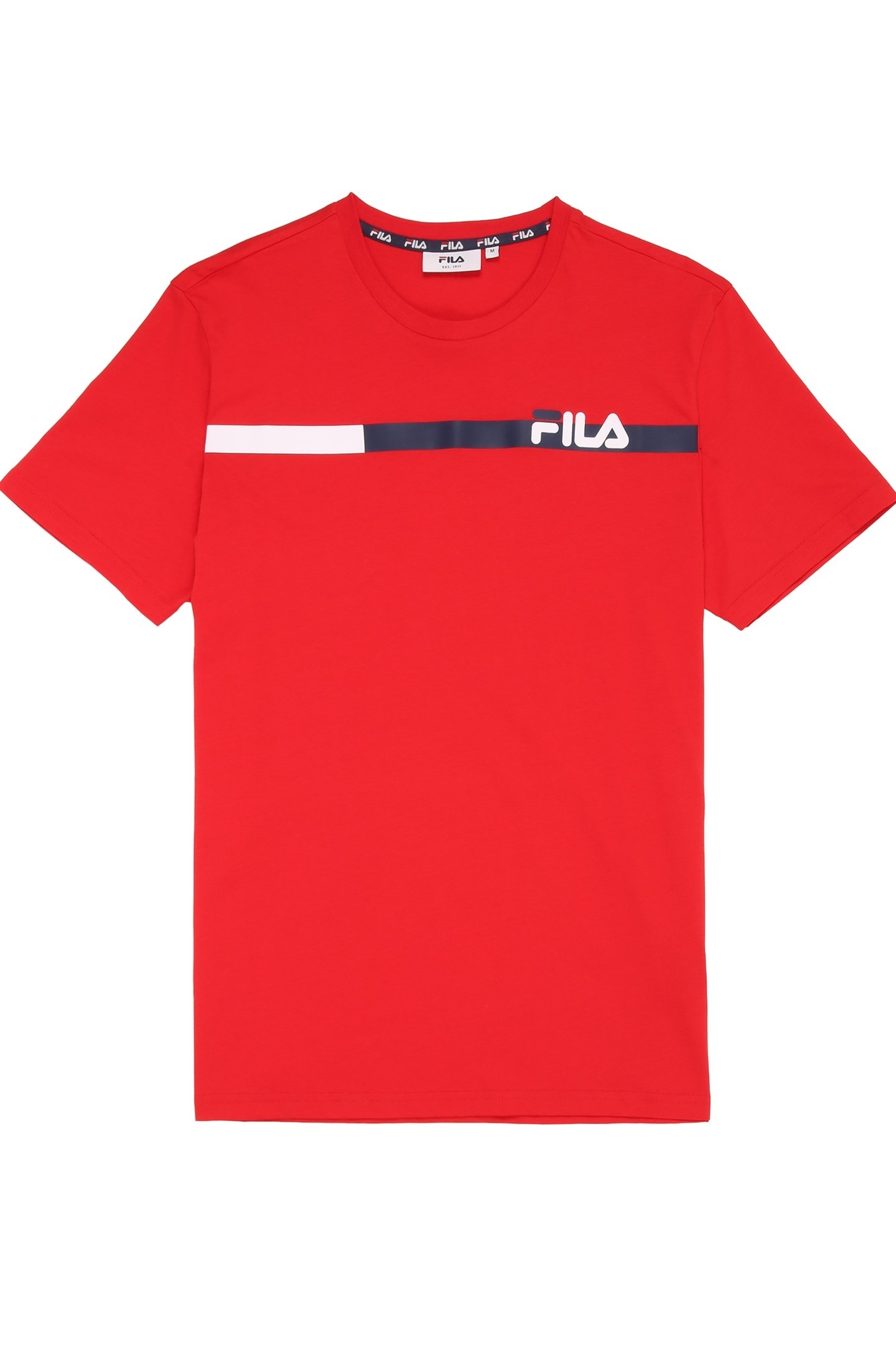 SIDNEY TEE WITH BLOCK STRIPES TRUE RED 1