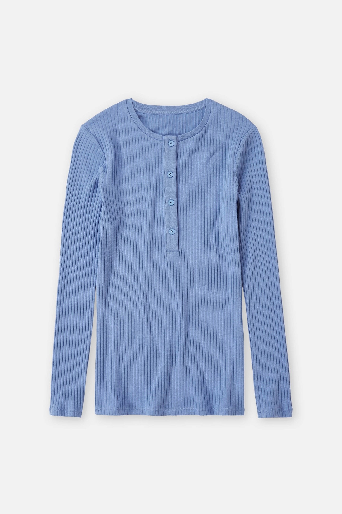 HALF PLACKET LONGSLEEVE T-SHIRTS BLUE HORIZON 4