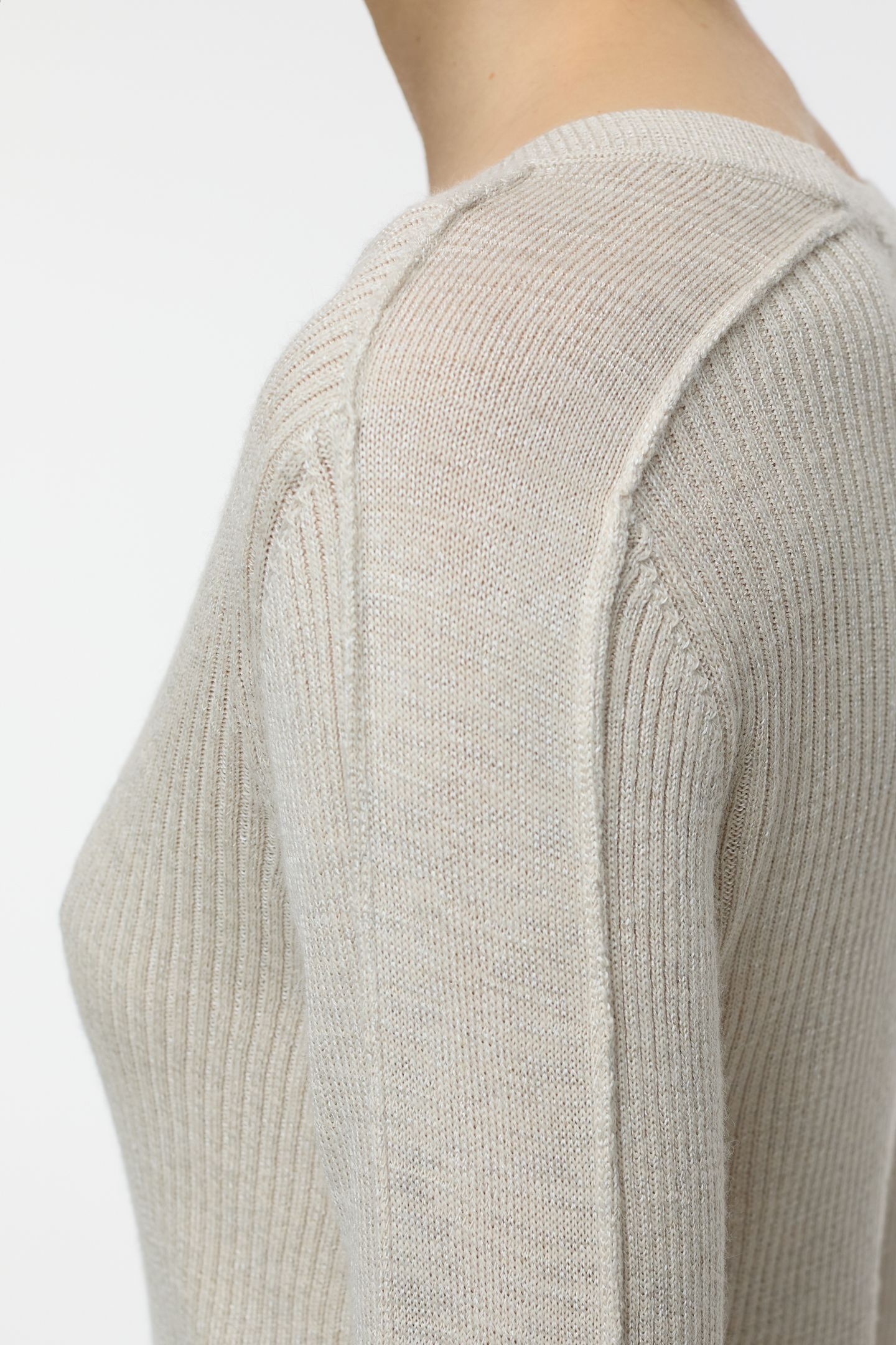 SCOOP NECK LONGSLEEVE KNITS SABBIA BEIGE 5