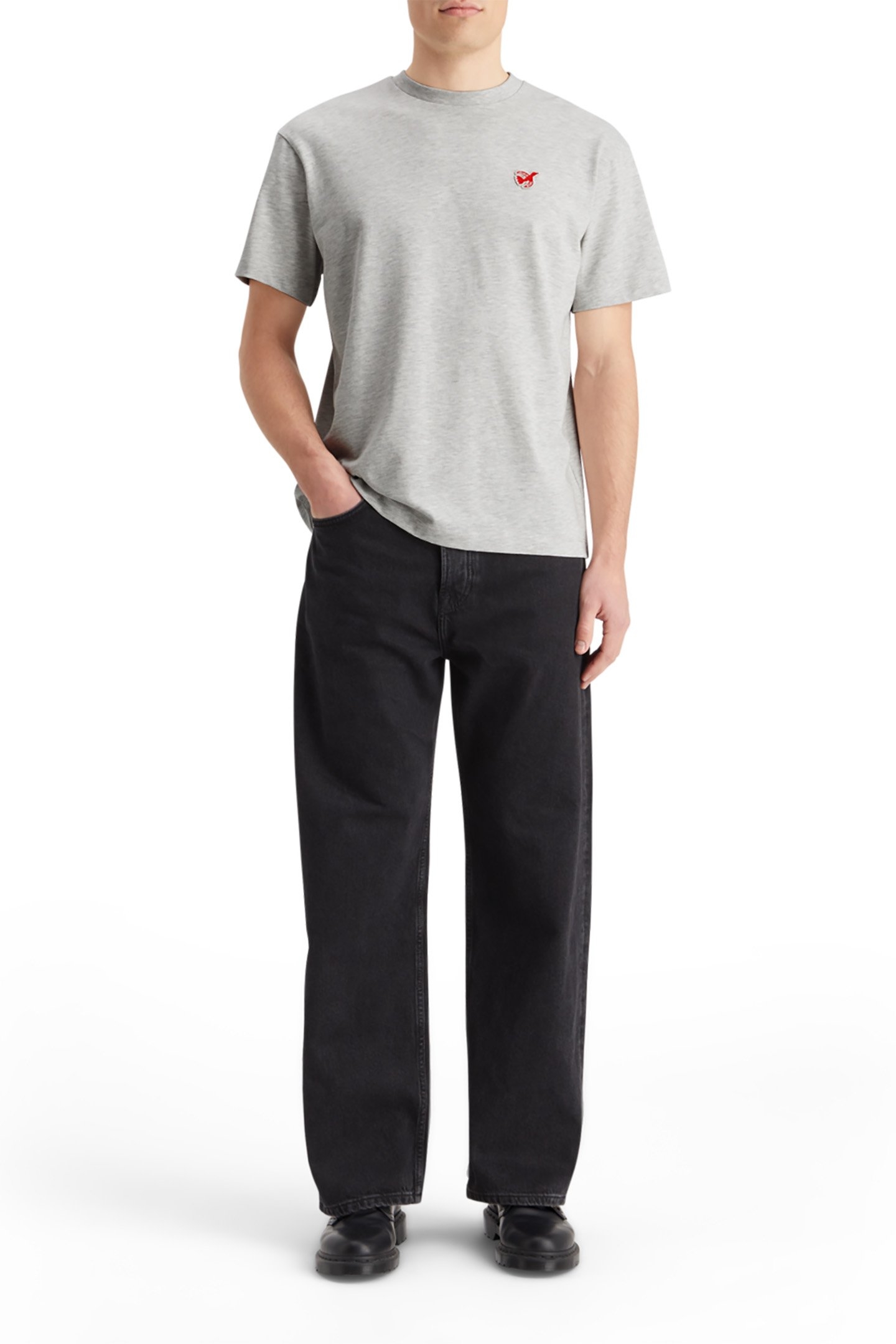 CORE - THE FREE SPIRIT PEACE BIRD T-SHIRT OATMEAL MELANGE 3