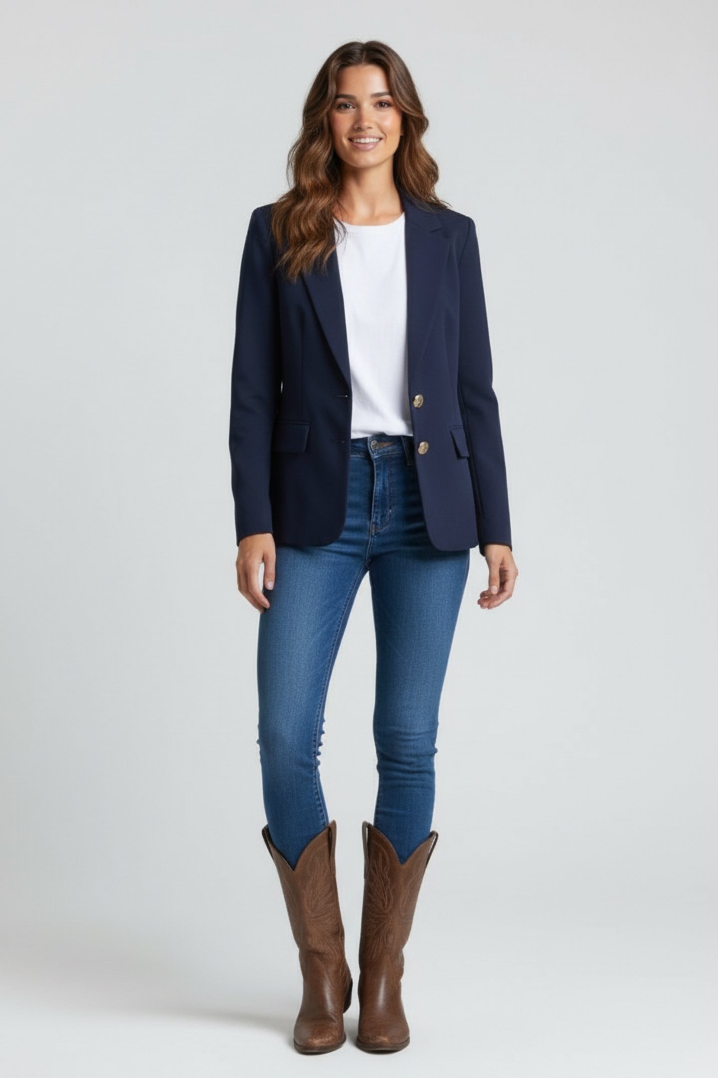 GUESS ECO ANDREE SINGLE BREAST BLACKENED BLUE 1