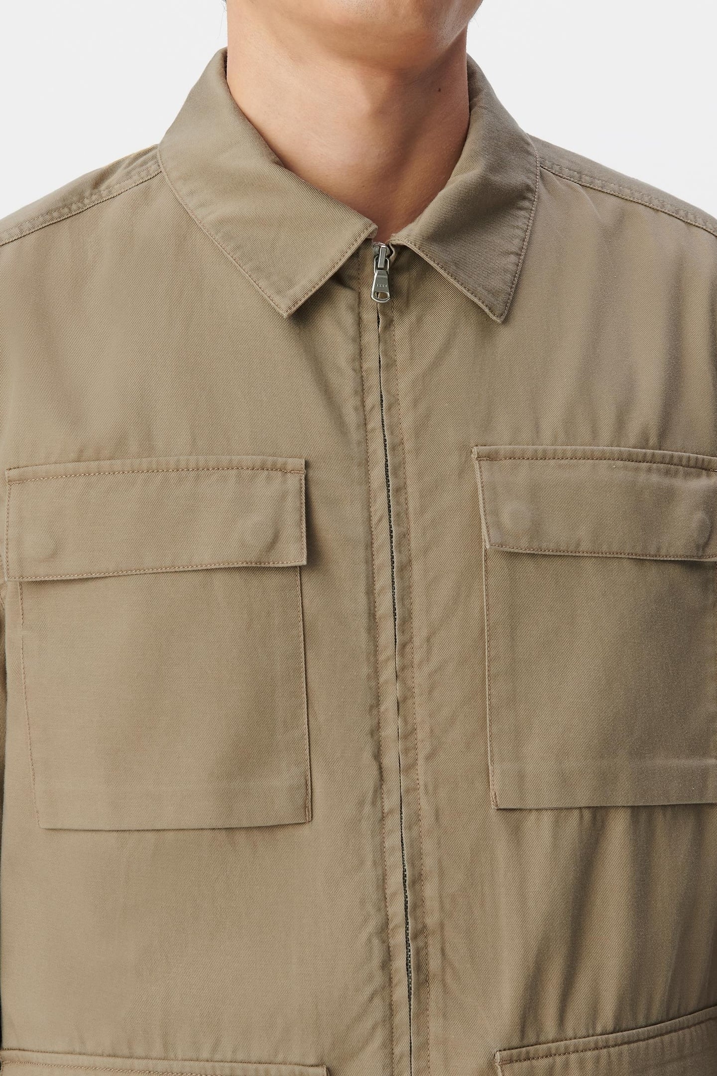 BEIGE FIVE-POCKET ZIPPED SAFARI JACKET 6