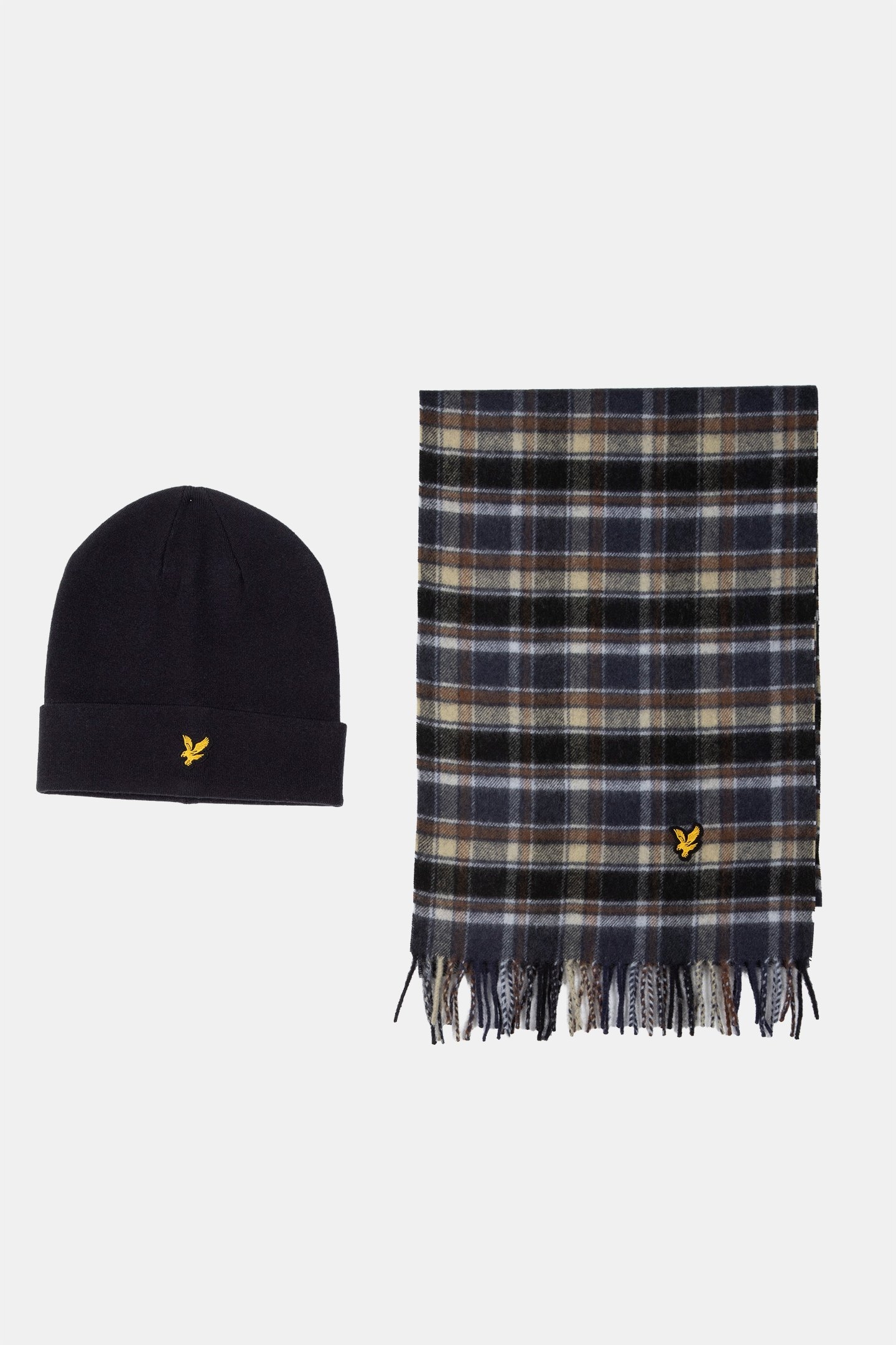 LAMBSWOOL BLEND SCARF AND BEANIE SET BLUE NIGHT 2