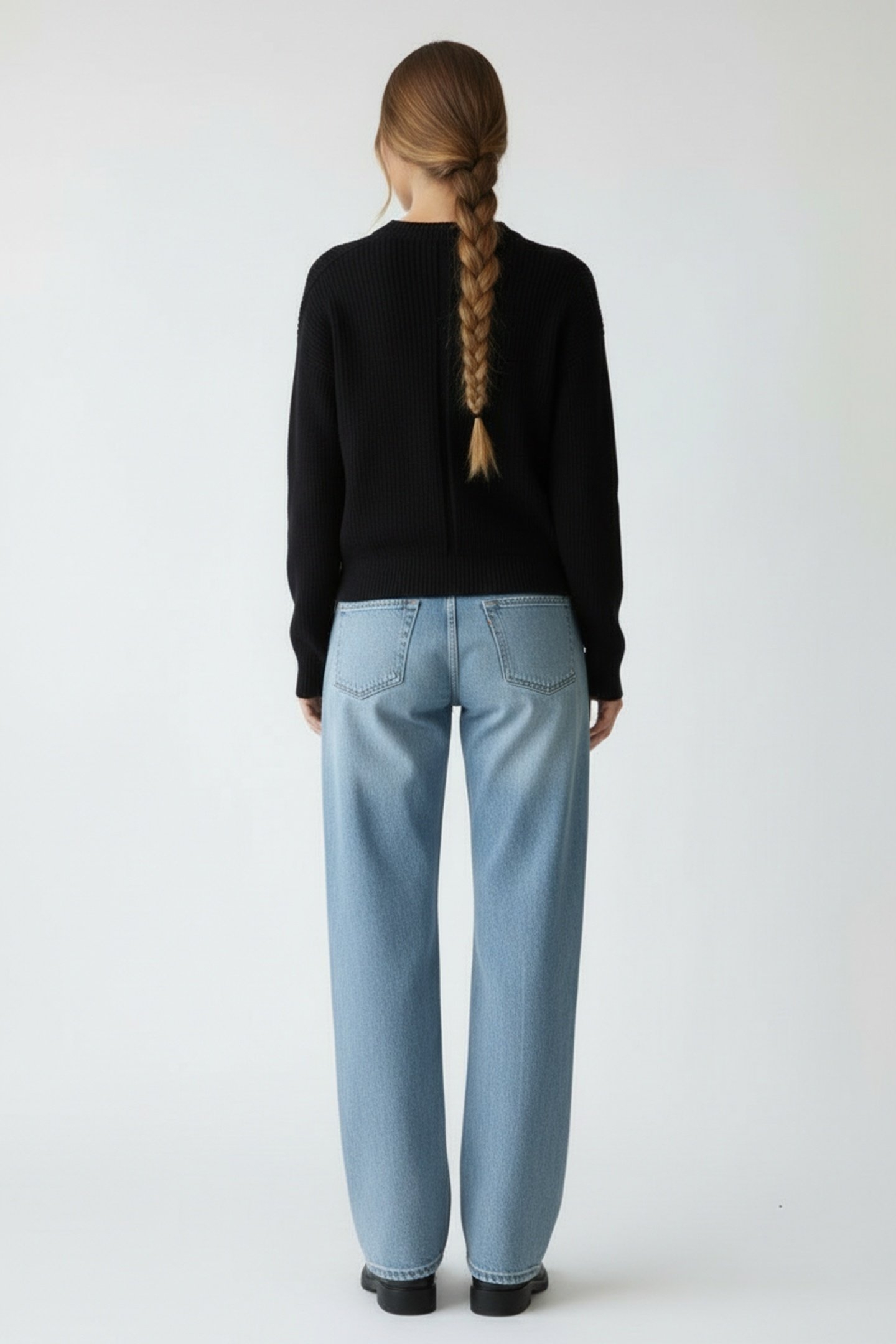 SLIM CREWNECK KNITS BLACK 2