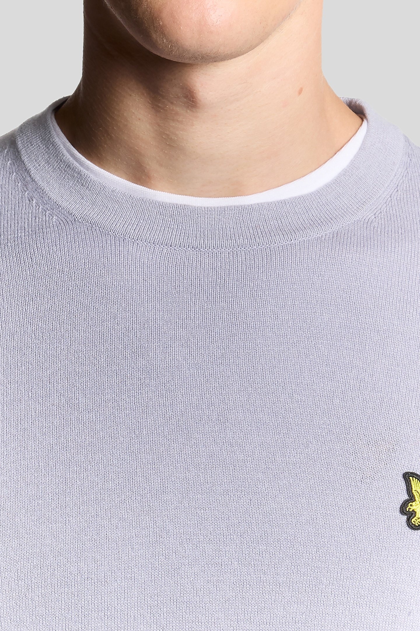 COTTON MERINO CREW NECK JUMPER ASH LILAC 6