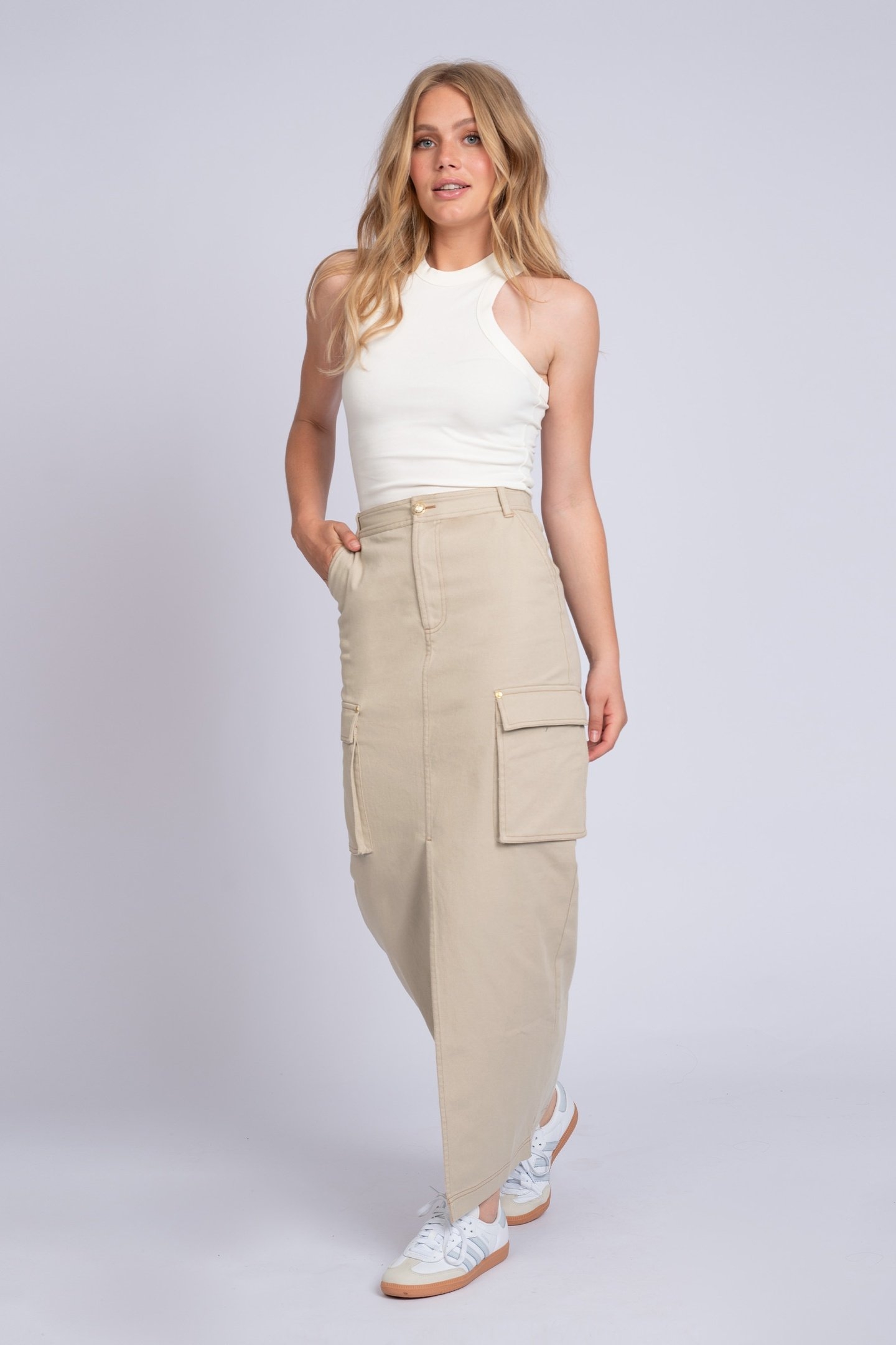 ITU MIDI SKIRT HUMMUS 1