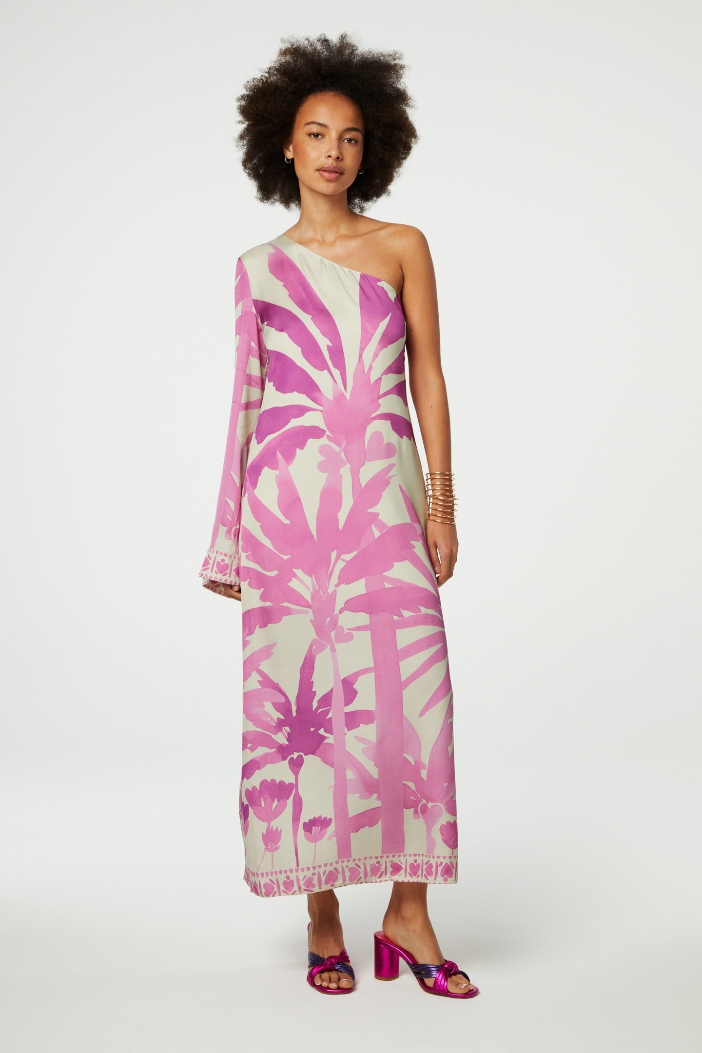 LUANA DRESS WARM WHITE/PINK PUNC 2