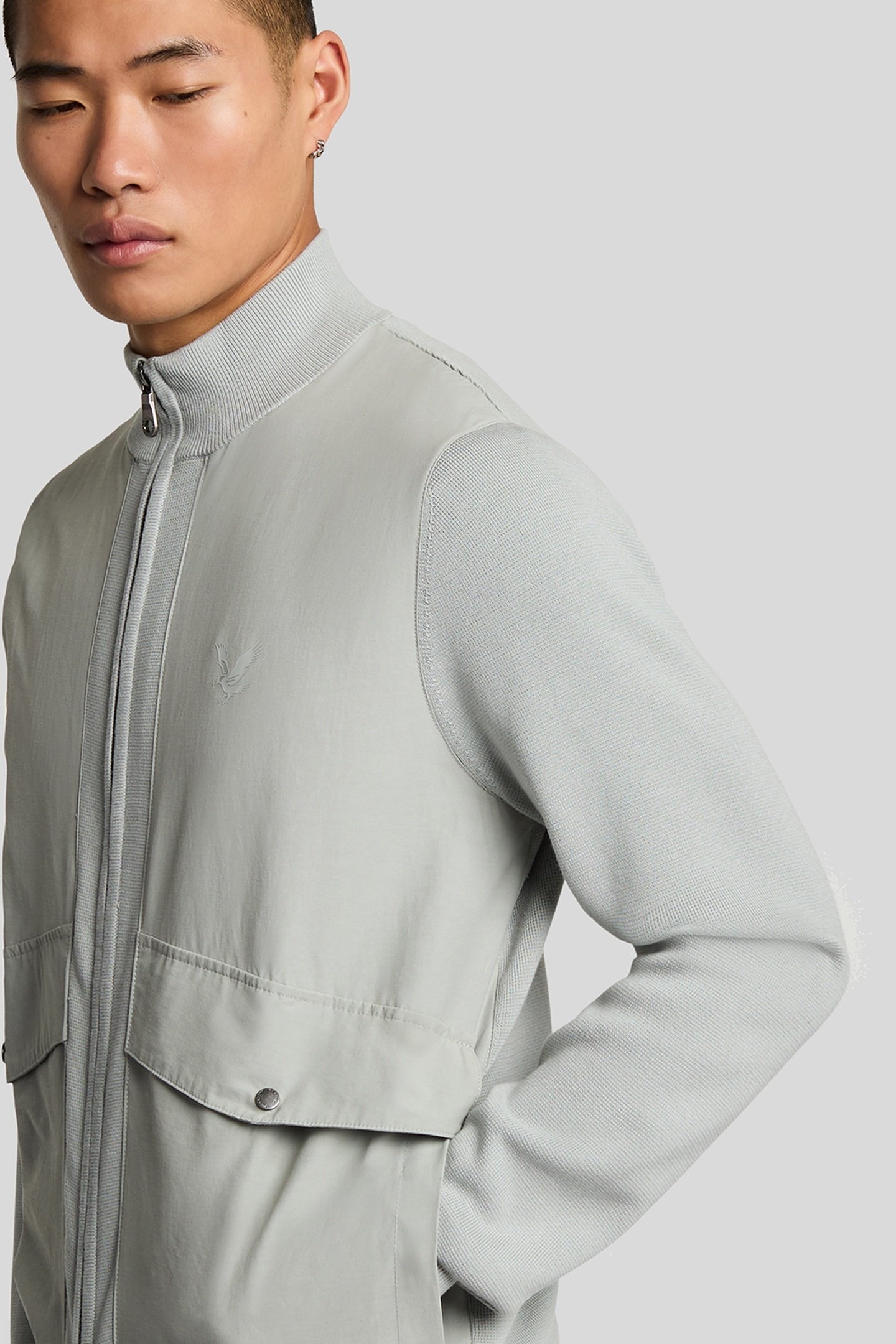 MILANO HYBRID FULL ZIP KNITTED JACKET GREY MIRAGE 7