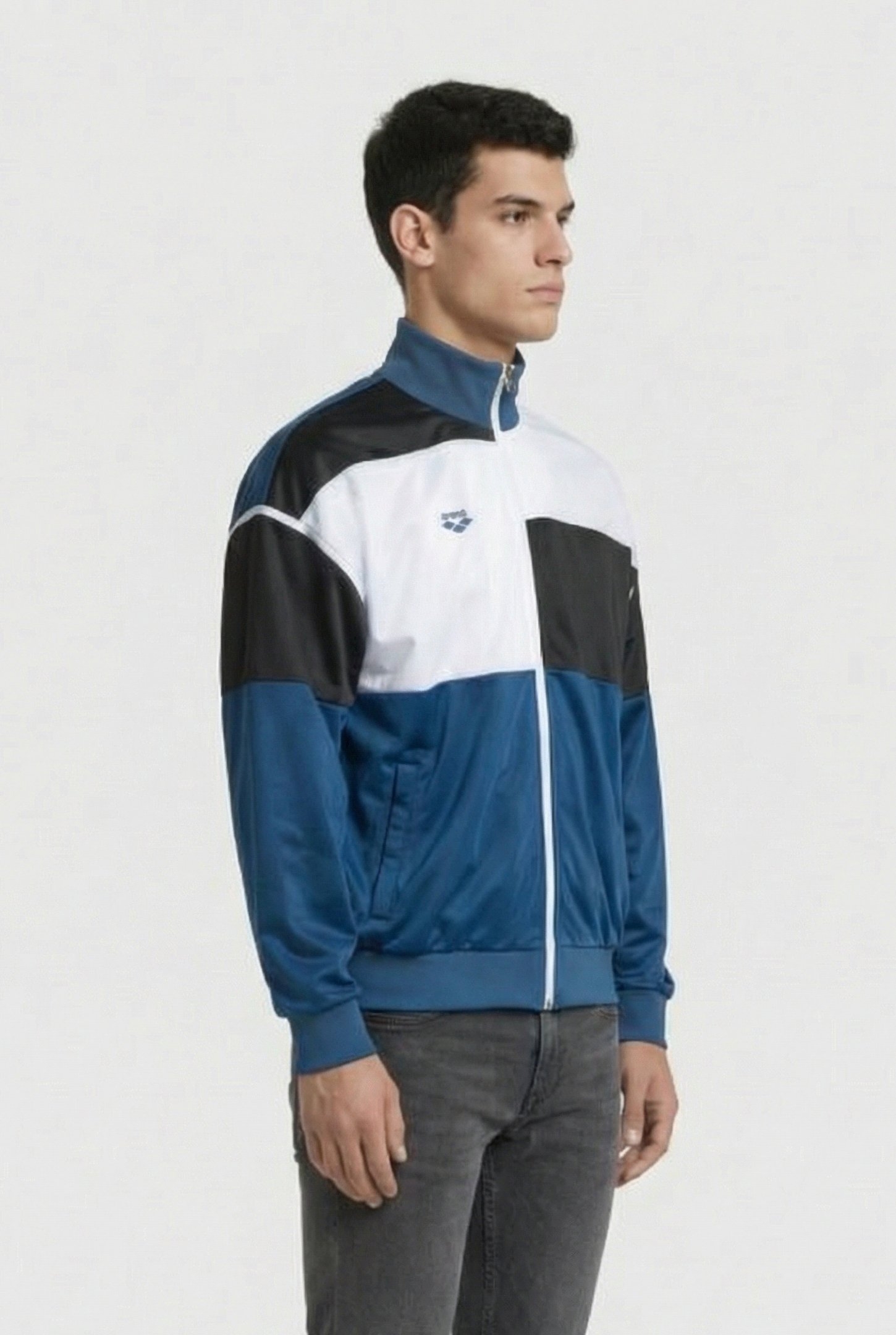 UNISEX PANEL JACKET TEAM DENIM ASH GREY WHITE 6