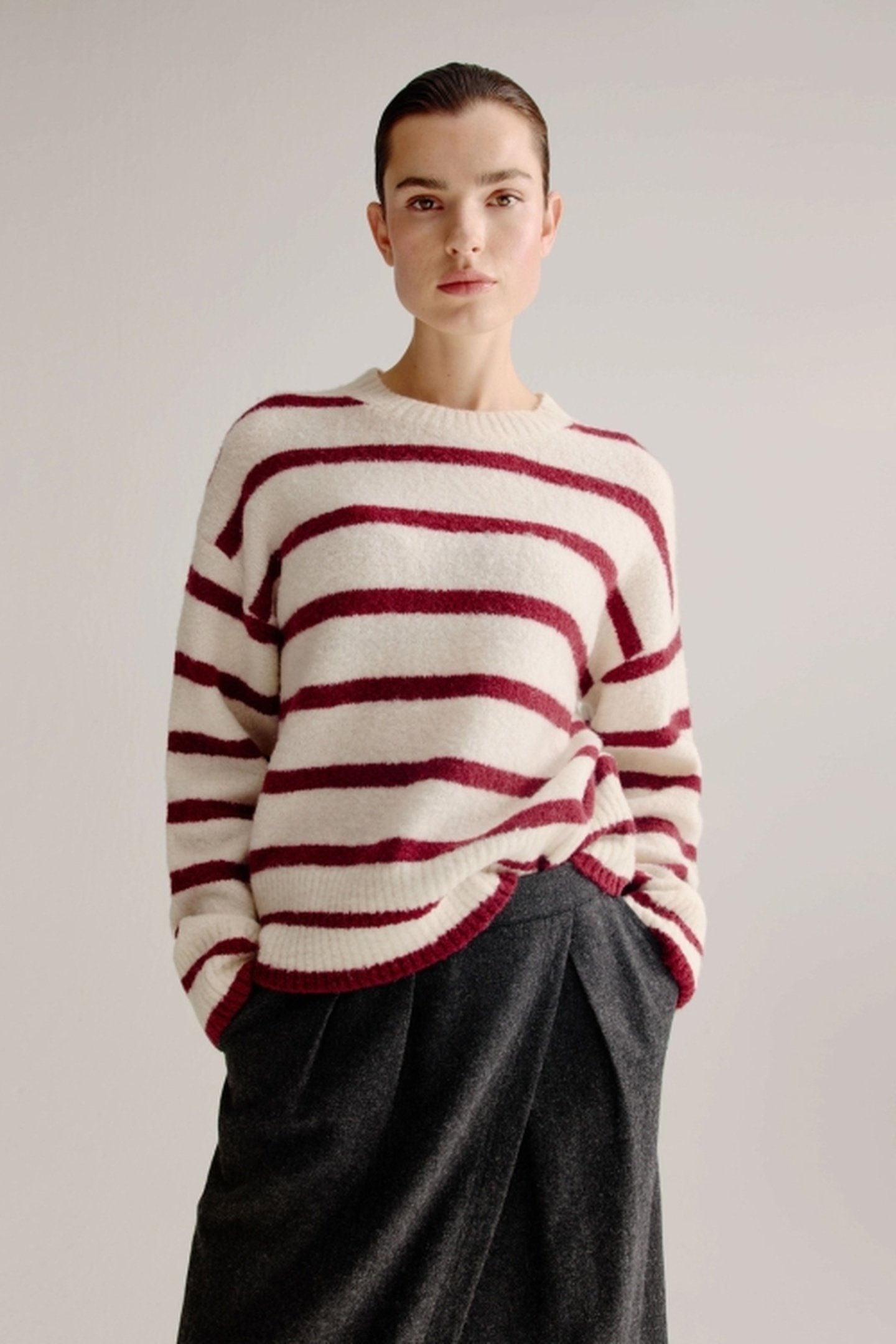 LORENA SWEATER BORDEAUX STRIPE 1