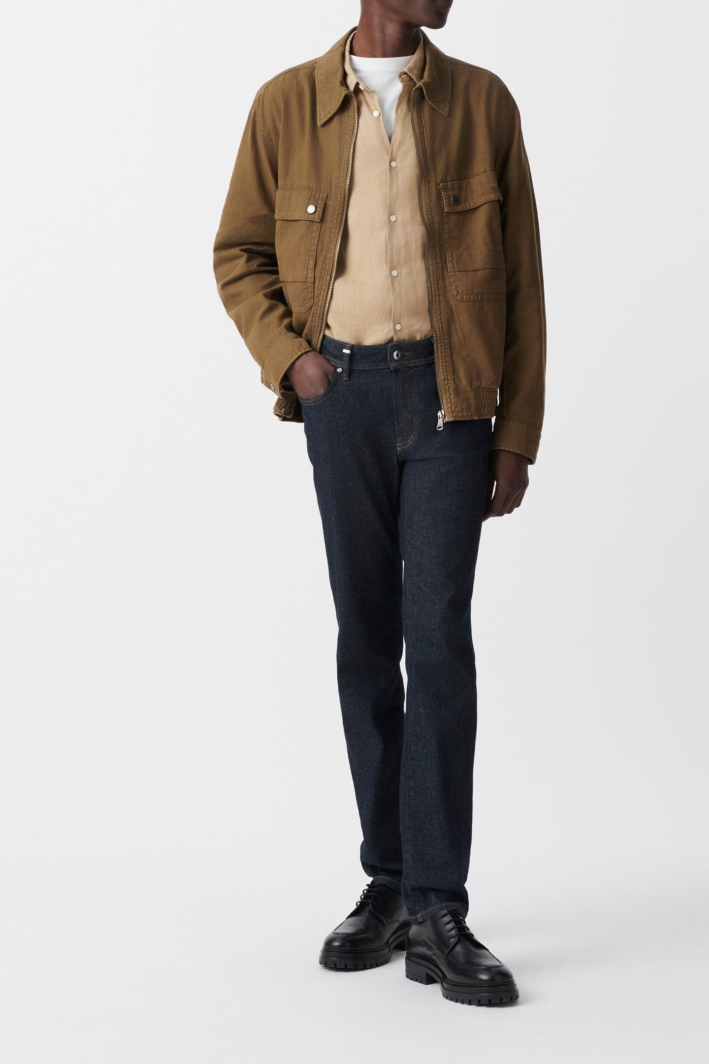 BRONZE COTTON LINEN ARMY-STYLE JACKET 3