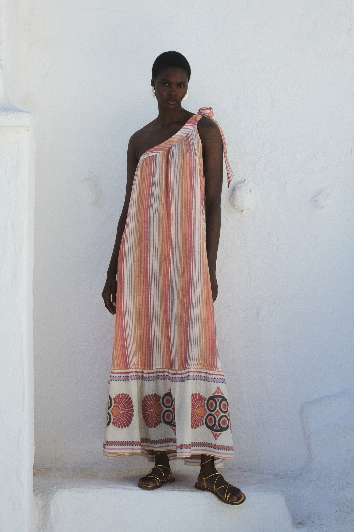 DELPHI LONG DRESS JACQUARD RED ORANGE 1