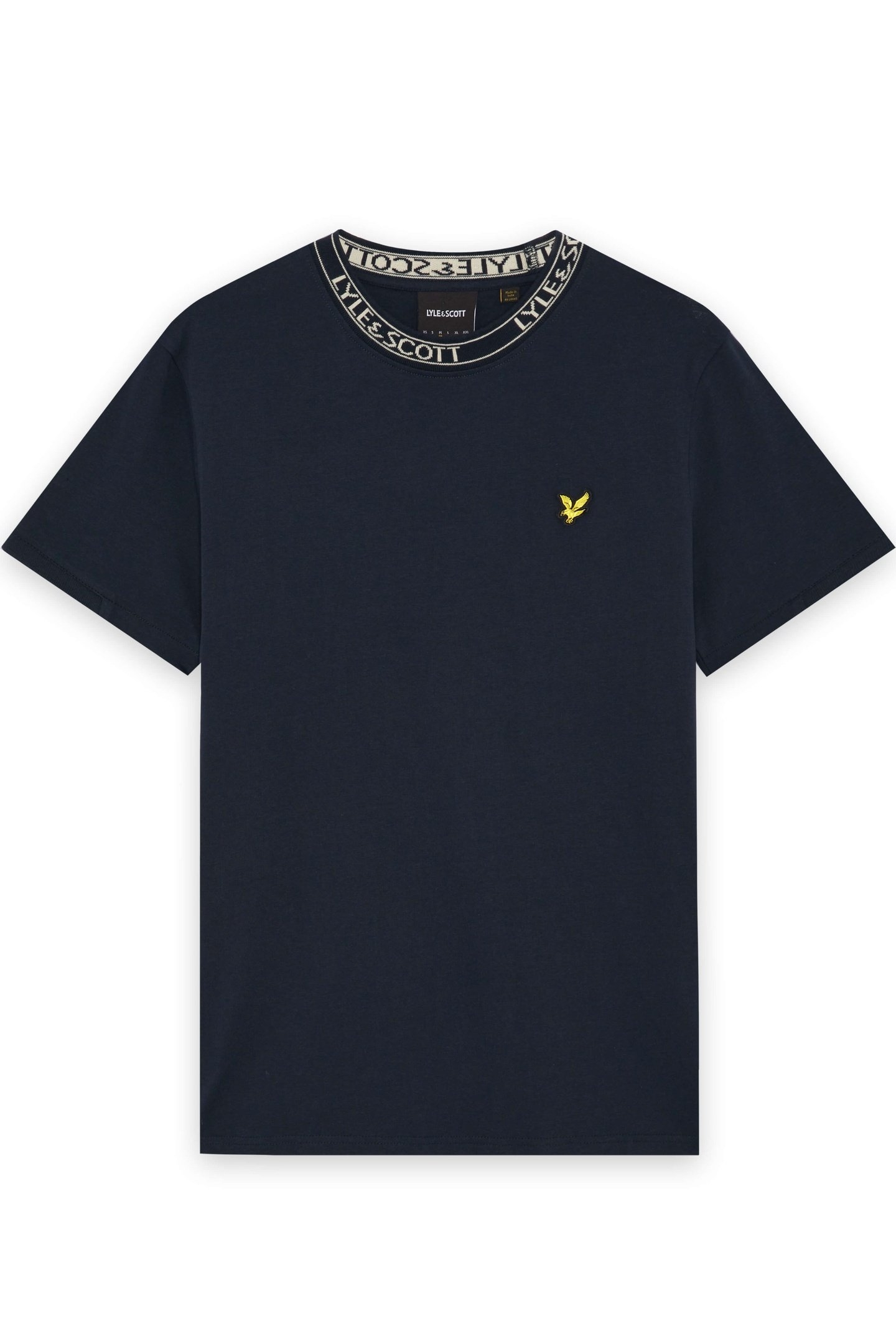 LOGO RIBBED T-SHIRT DARK NAVY/BONE WHITE 4