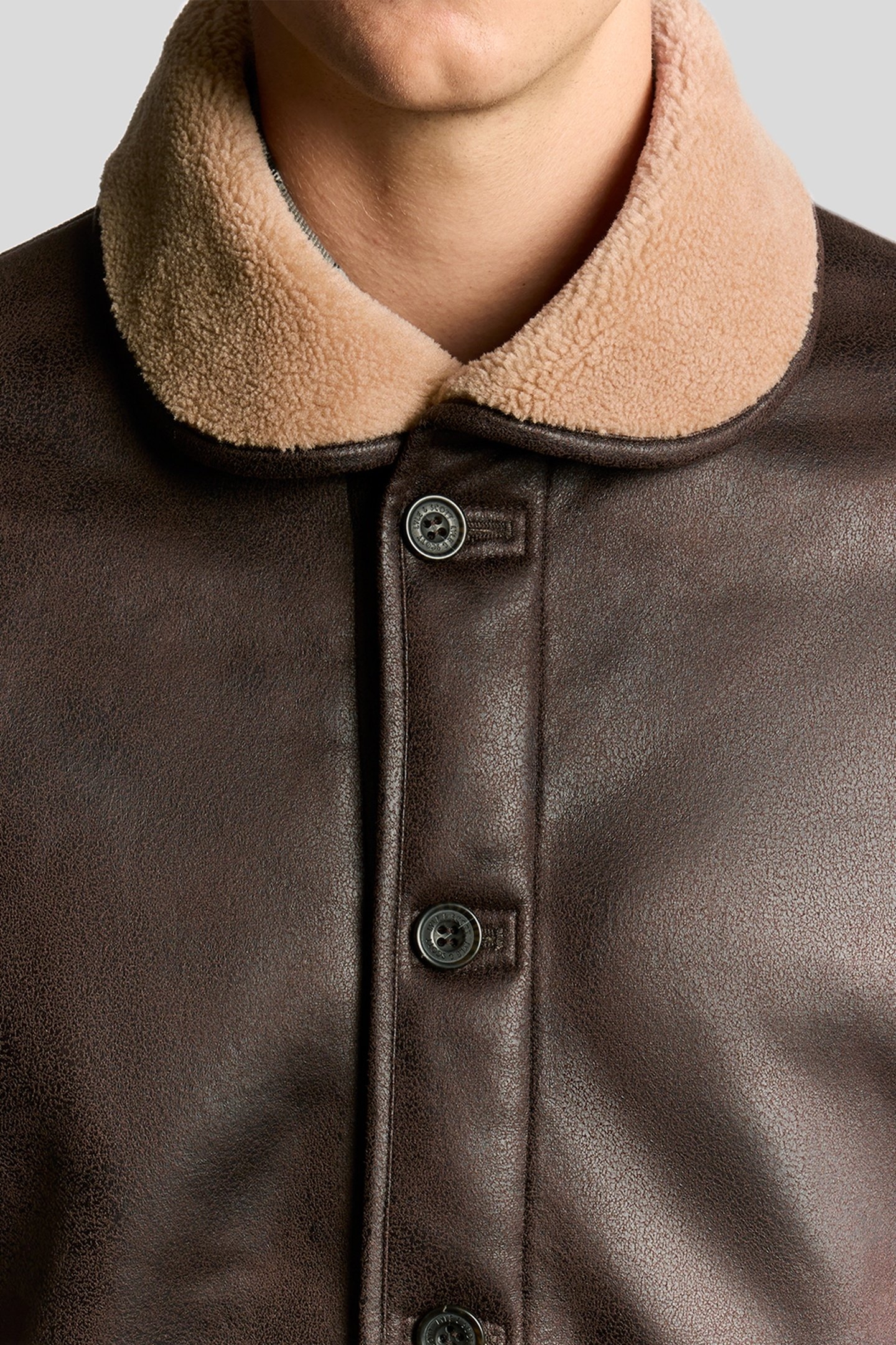 SHEARLING JACKET WHISKEY BROWN 5
