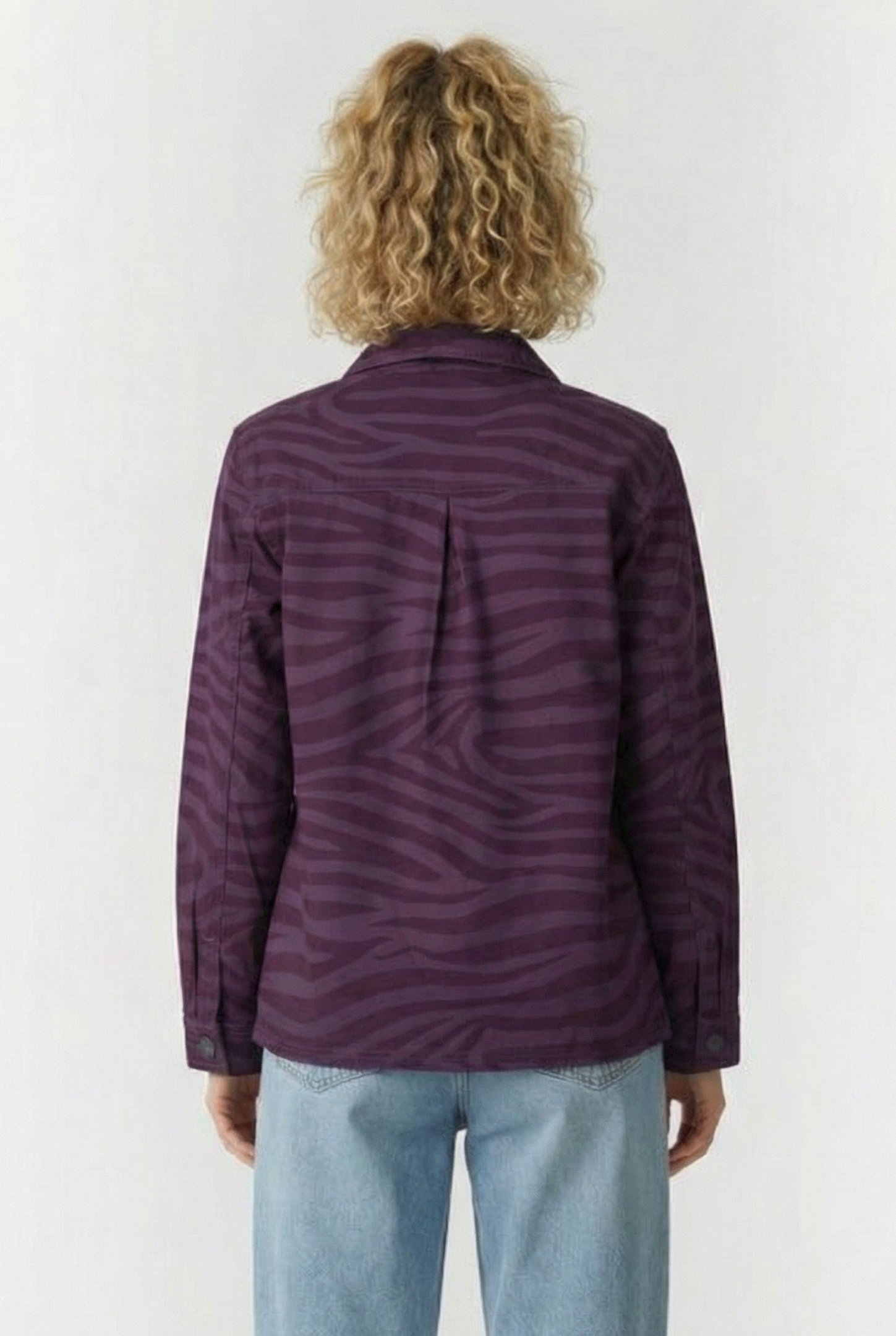 DRILL II CHORE PRINT JACKET BLACKBERRY WINE 2