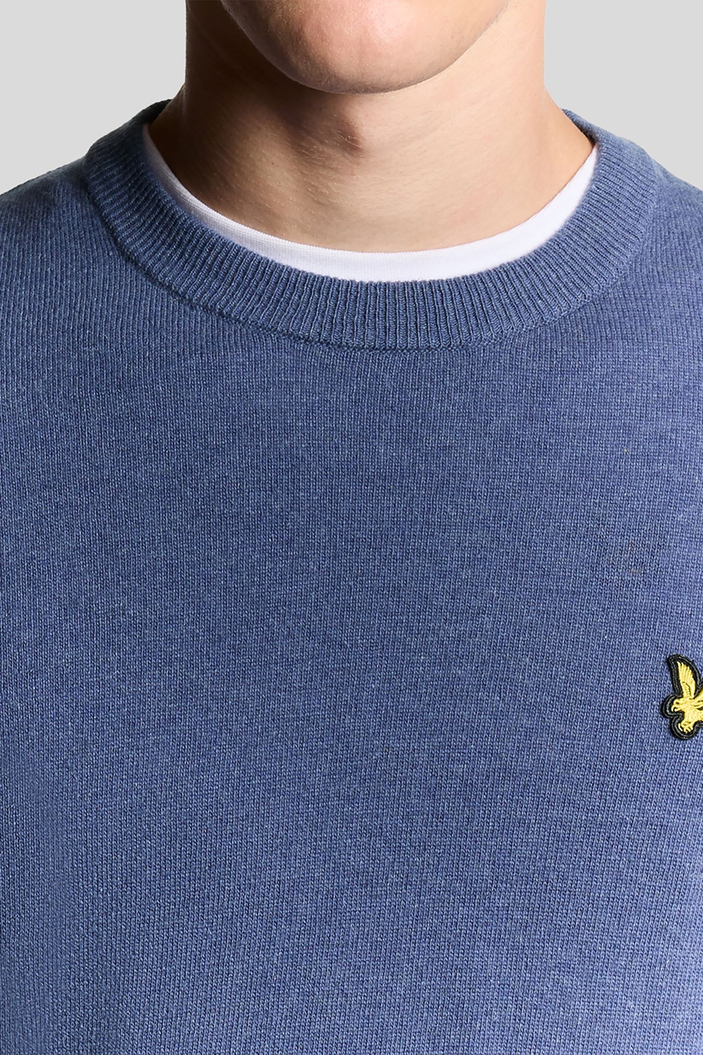 LAMBSWOOL BLEND CREW NECK JUMPER GRAYSTONE MARL 6