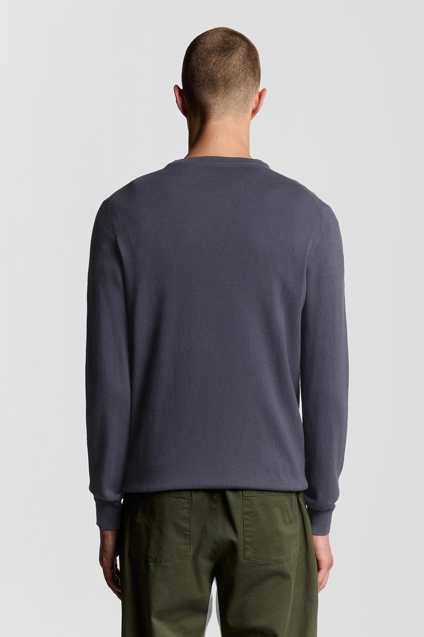 COTTON MERINO CREW NECK JUMPER GRAYSTONE 3