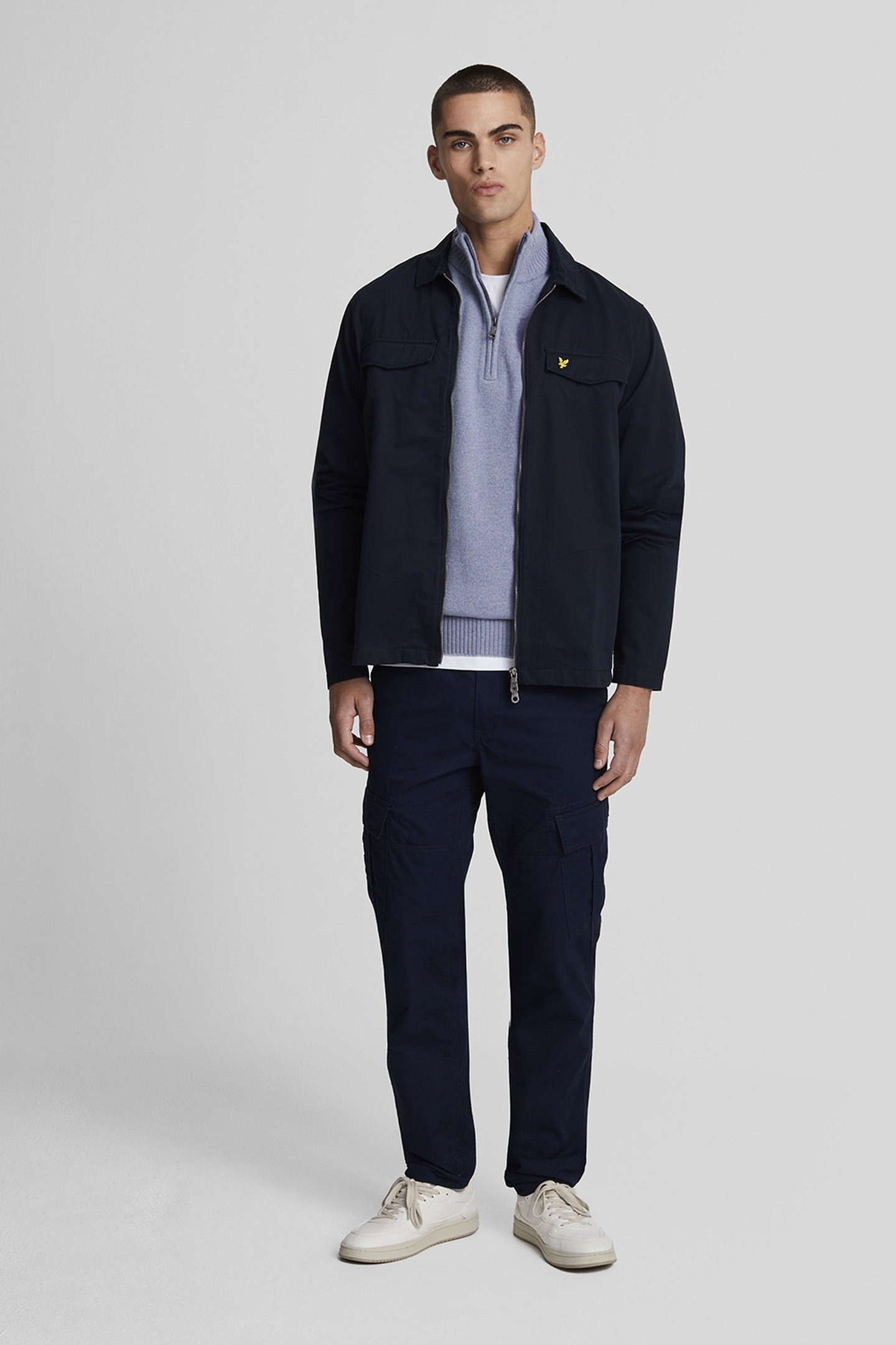 LAMBSWOOL QUARTER ZIP JUMPER FACTORY BLUE 2