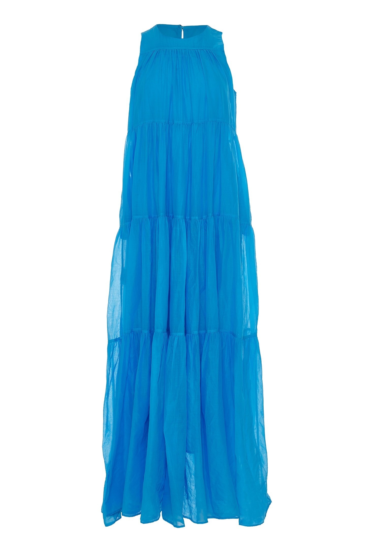 LACK LONG DRESS VOILE CYAN 1
