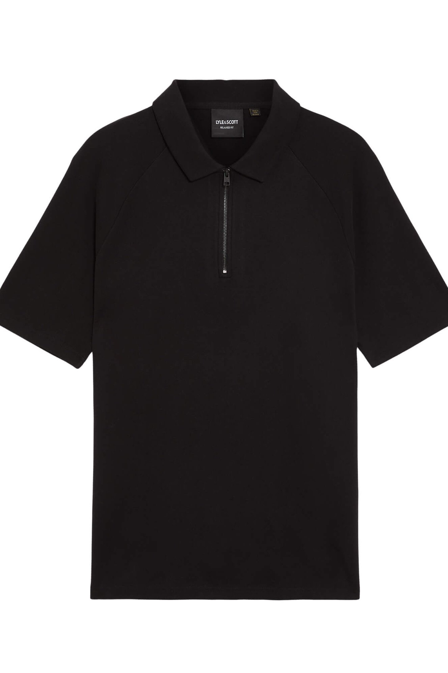 INTERLOCK ZIPPED POLO SHIRT JET BLACK 4